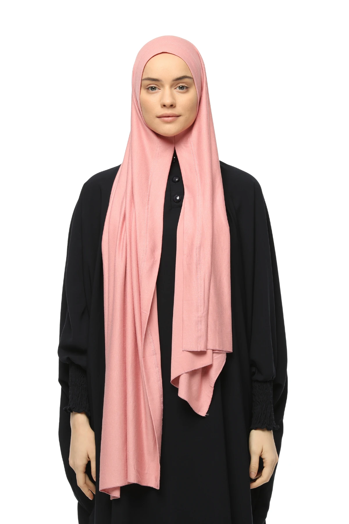 Hazır Pratik Geçmeli Lüks Organik Düz Penye Şal Çapraz Hizalı