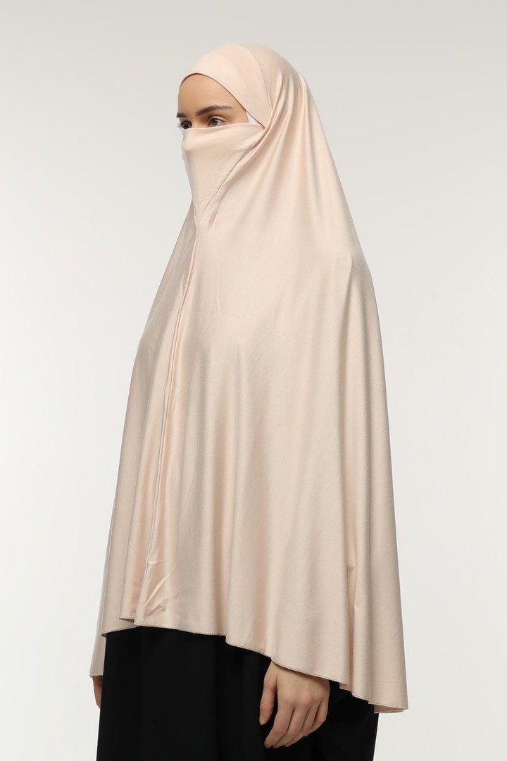 Hazır Türban Peçeli Pratik Eşarp Tesettür Nikaplı Hijab - Namaz Örtüsü Sufle (5XL)
