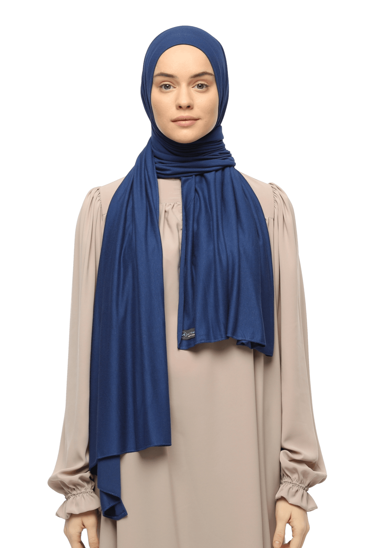 Cotton Jersey Shawl Hijab - Soft & Stretchy  - Parliament Blue