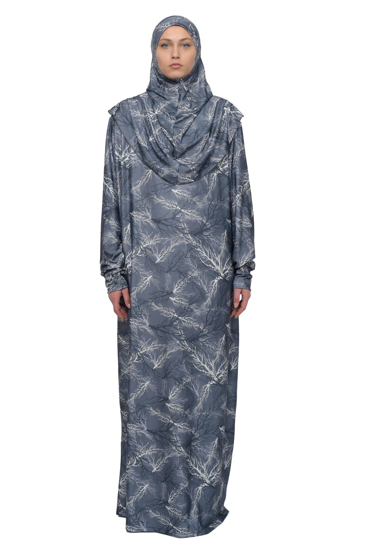 Innovative Lycra One-Piece Prayer Dress - Elegant and Practical - Grey