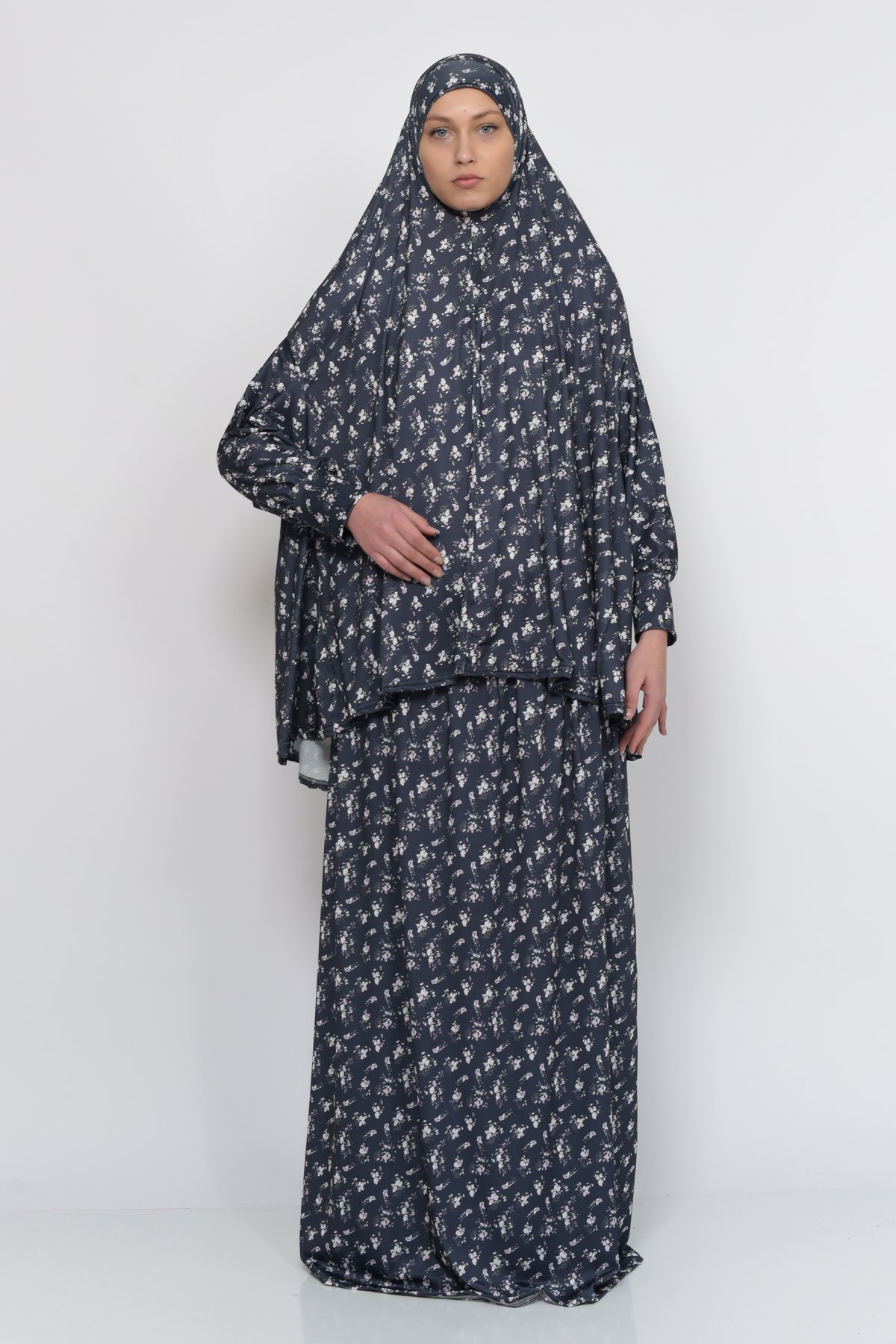 Two-Piece Elastic Skirt & Batwing Sleeve Prayer Dress