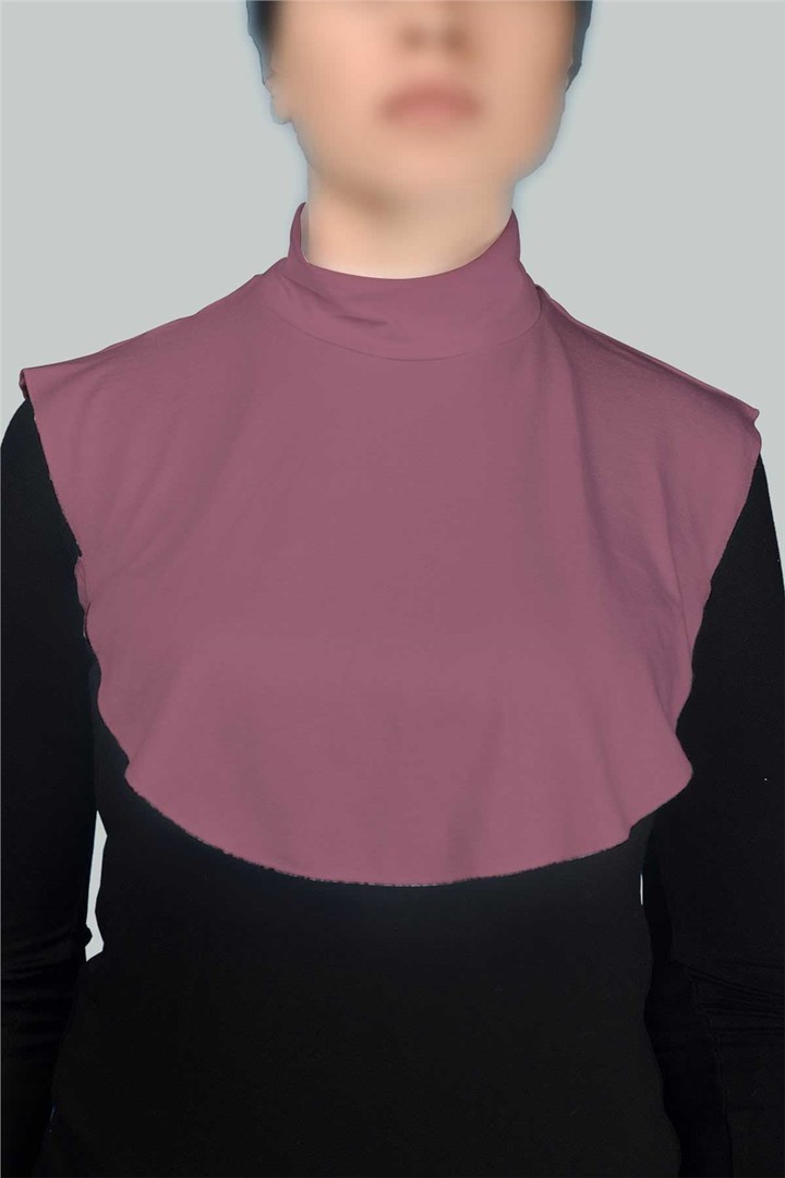 Straight Turtleneck Neck Combed Hijab Collar - Comfortable and Practical - Maron