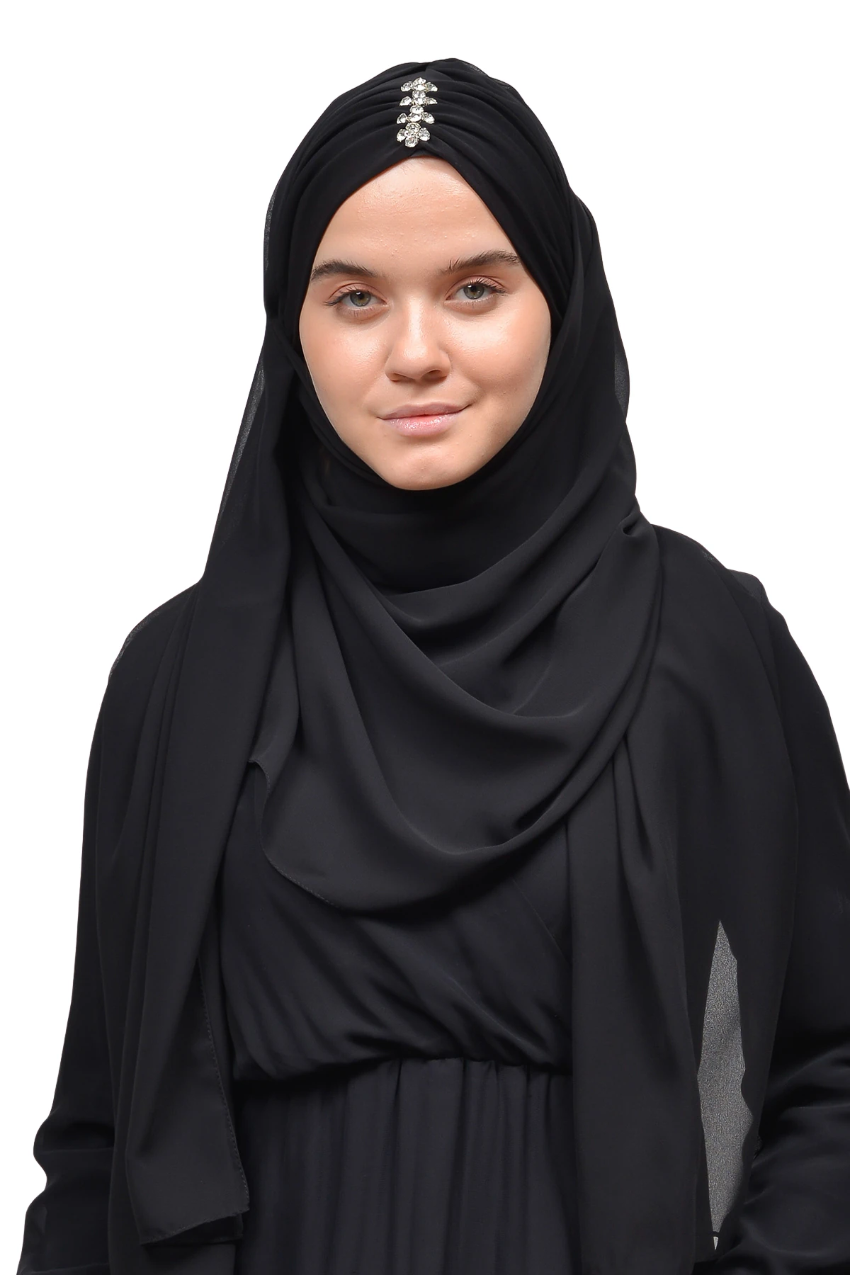 Zarif Taşlı Drapeli Hazır Pratik Şifon Tesettür Şal