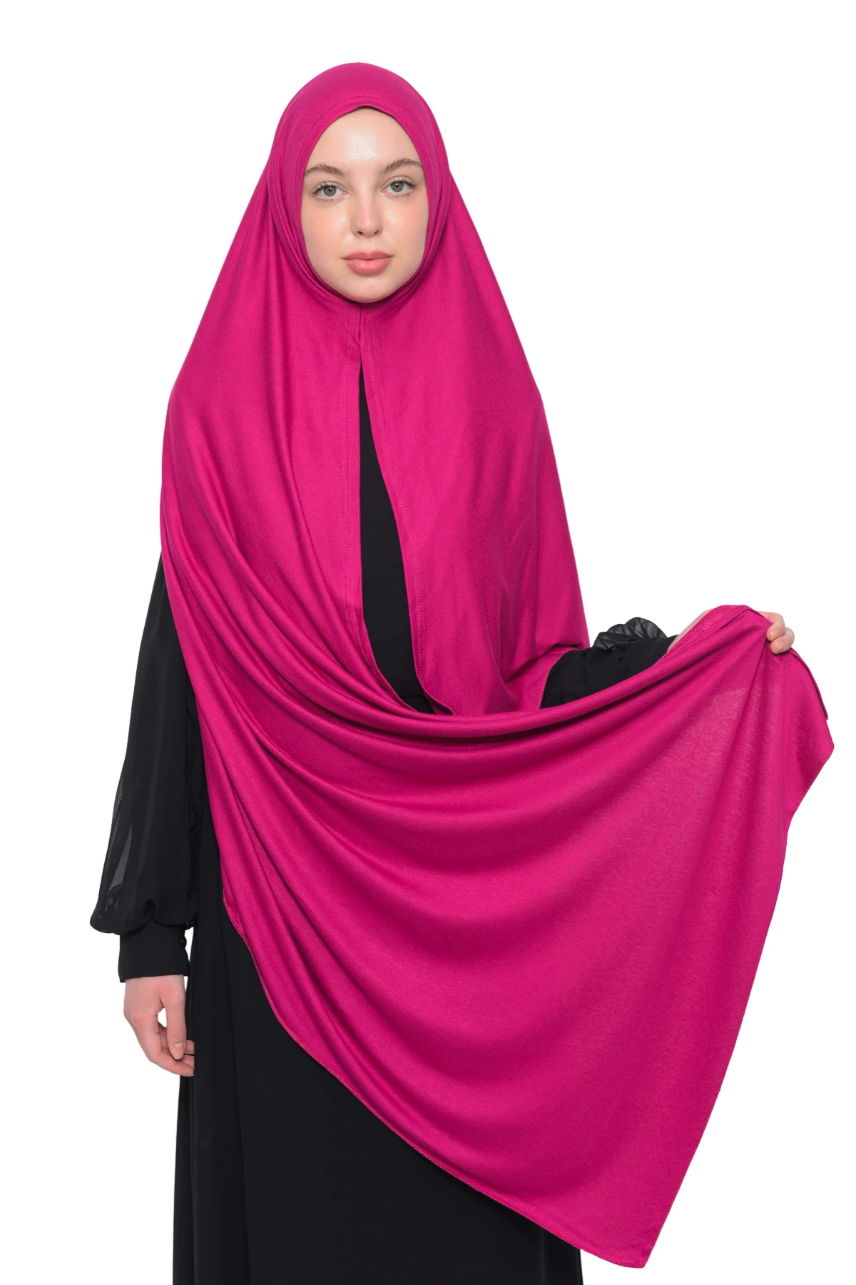 Hazır Pratik Geçmeli Lüks Organik Düz Penye Şal Çapraz Hizalı