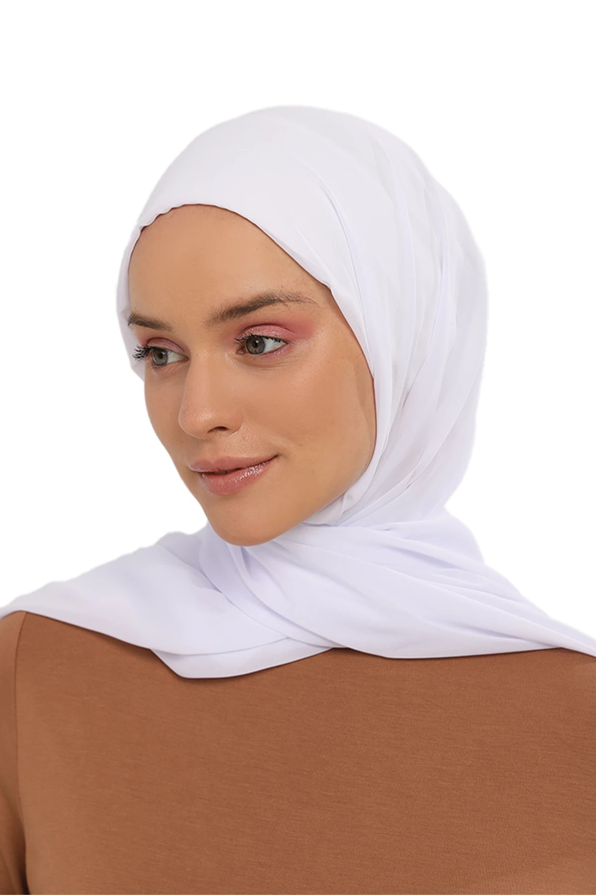 Hazır Pratik Lüks Geçmeli Lastikli Boneli Şifon Şal