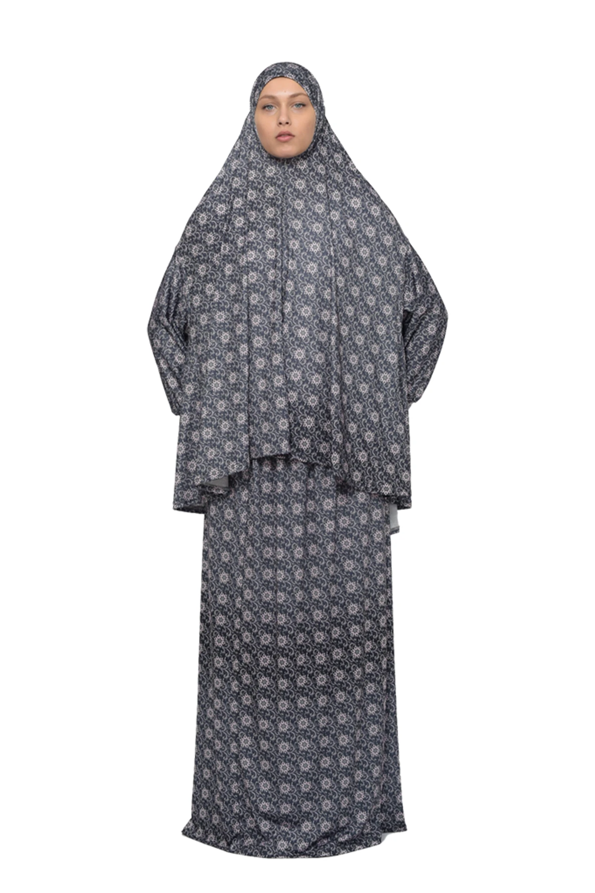 Two-Piece Sun Pattern Prayer Dress with Batwing Sleeves