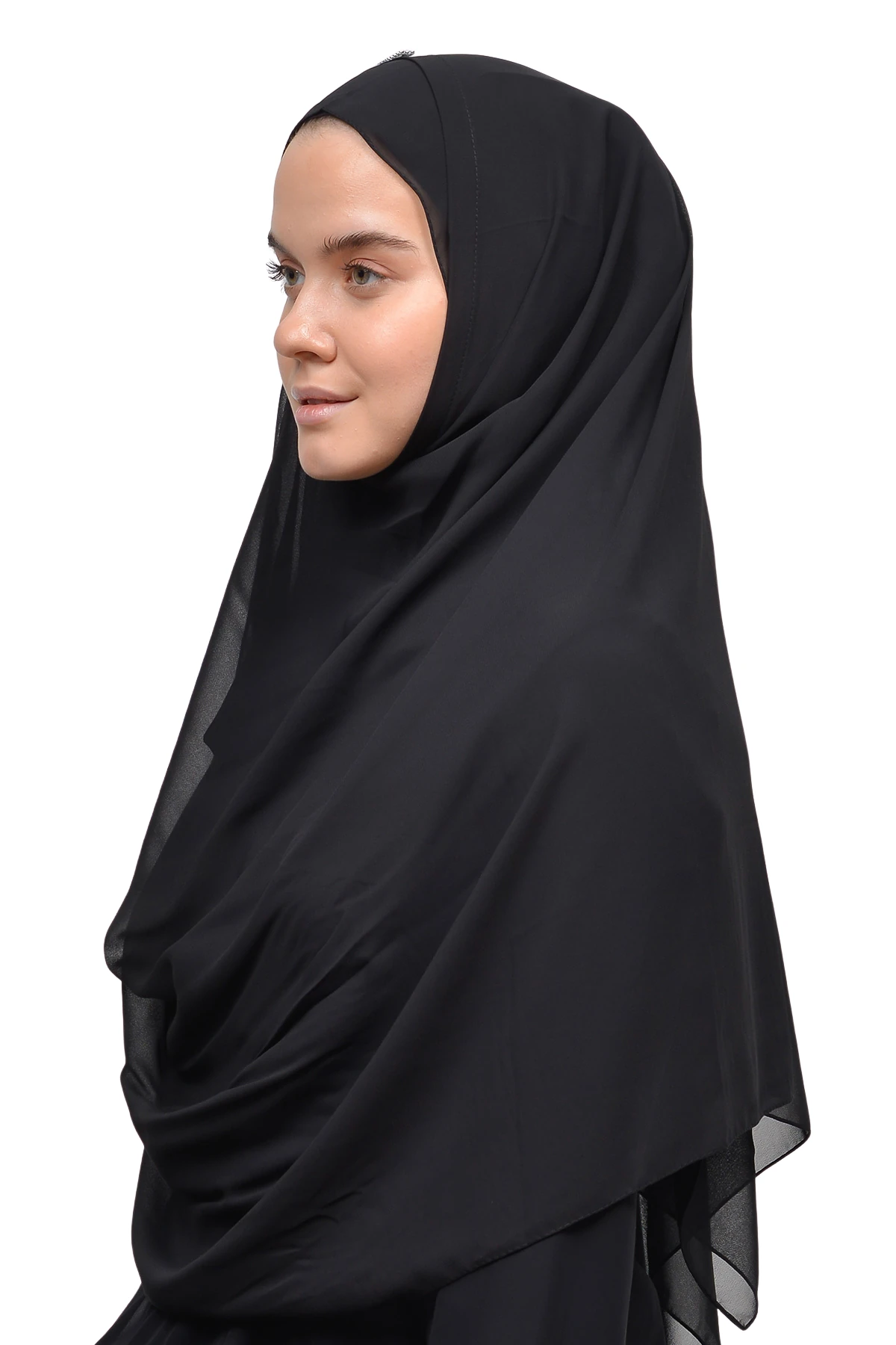 Hazır Pratik Taşlı Malezya Tesettür Şifon Şal