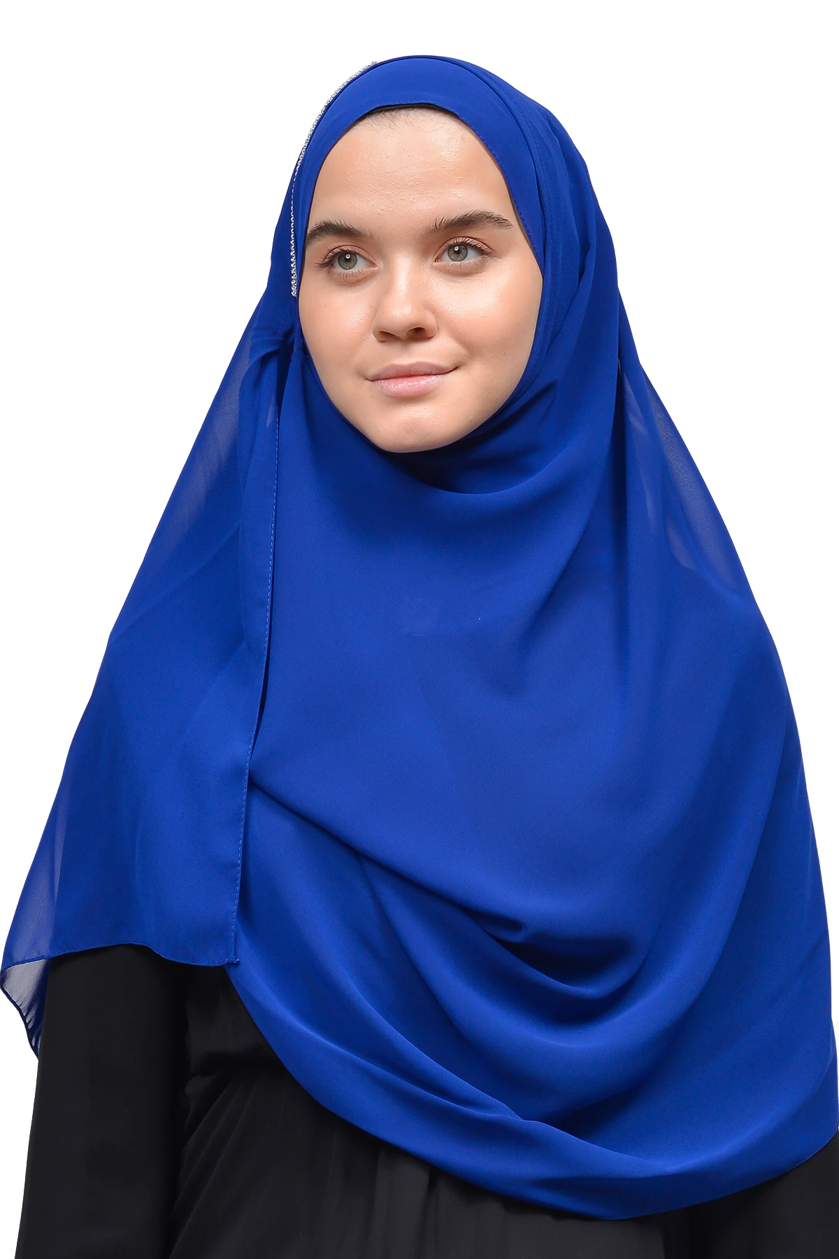 Hazır Pratik Taşlı Malezya Tesettür Şifon Şal