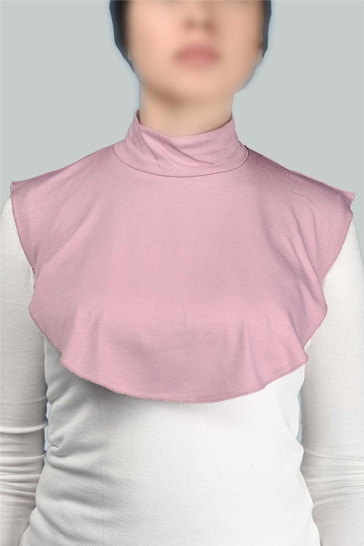 Straight Turtleneck Neck Combed Hijab Collar - Comfortable and Practical - Dark Pink