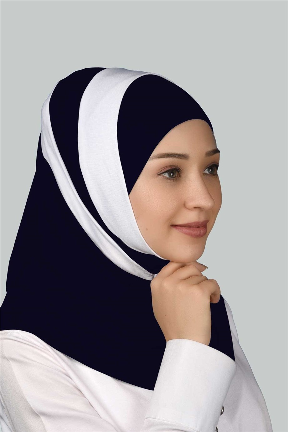 Çift Renkli Hazır Türban Pratik Eşarp Tesettür Hijab