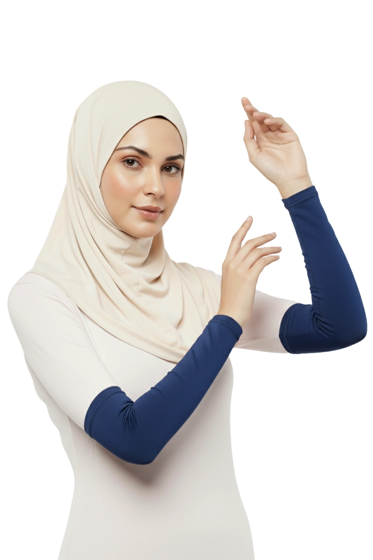 Practical Hijab Cuff Combed Cotton Prayer Cuff - Dark blue