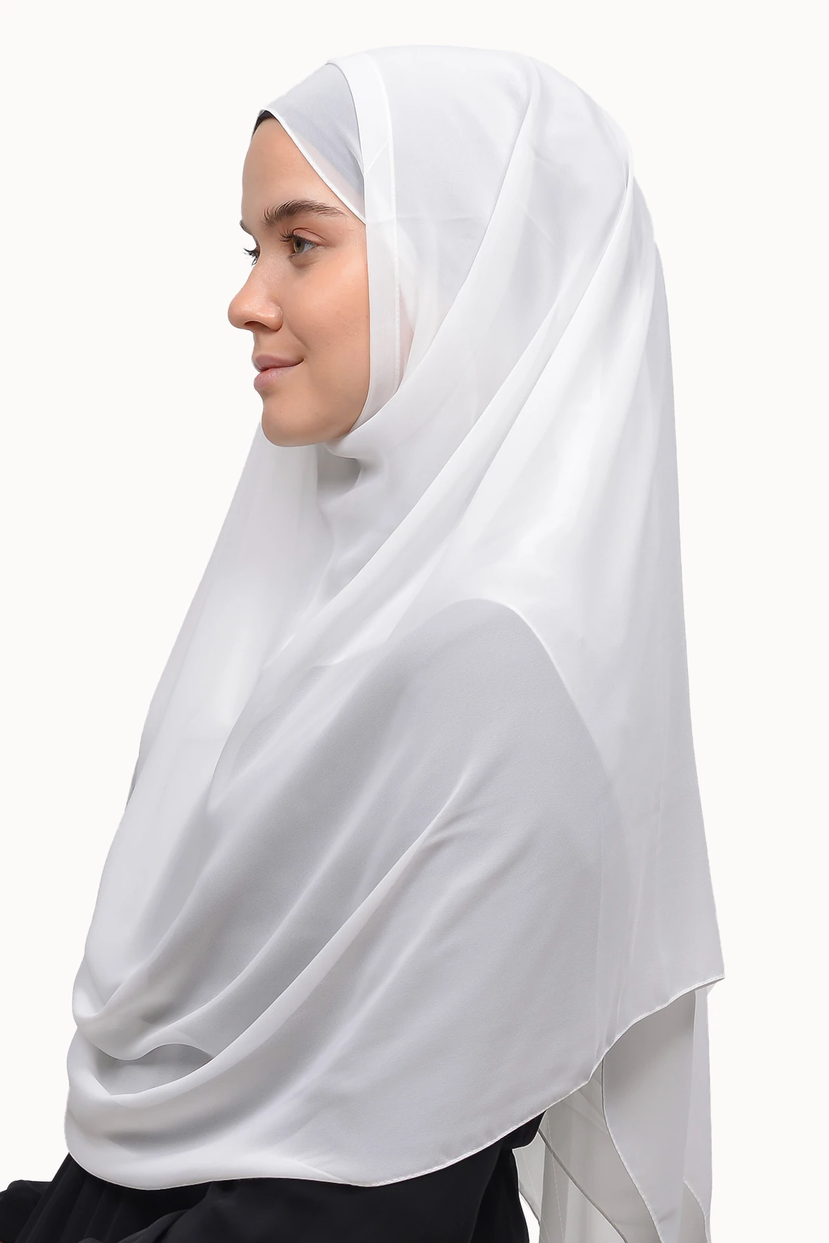 Hazır Pratik Taşlı Malezya Tesettür Şifon Şal