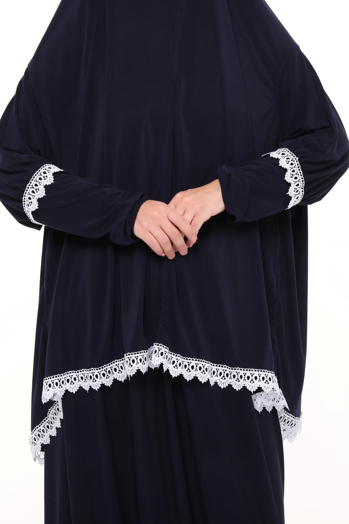 Women's Two-Piece Prayer Dress with Lace Sleeves