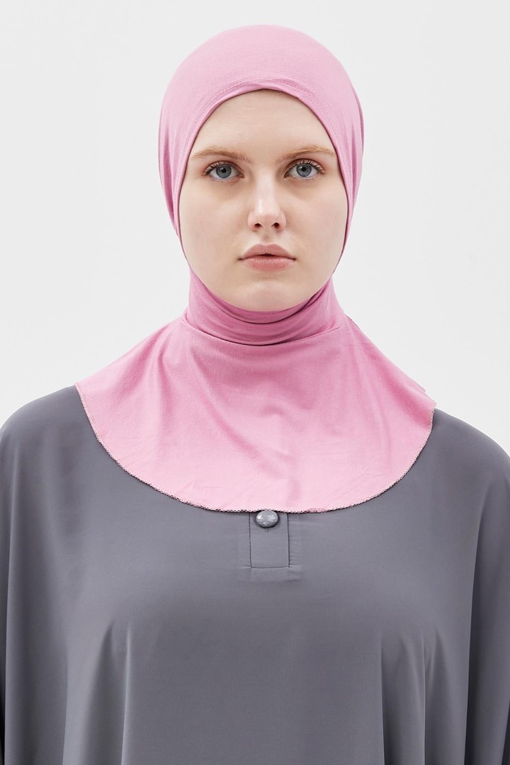 Instant Hijab Scarf with Neck Collar - Dark Pink