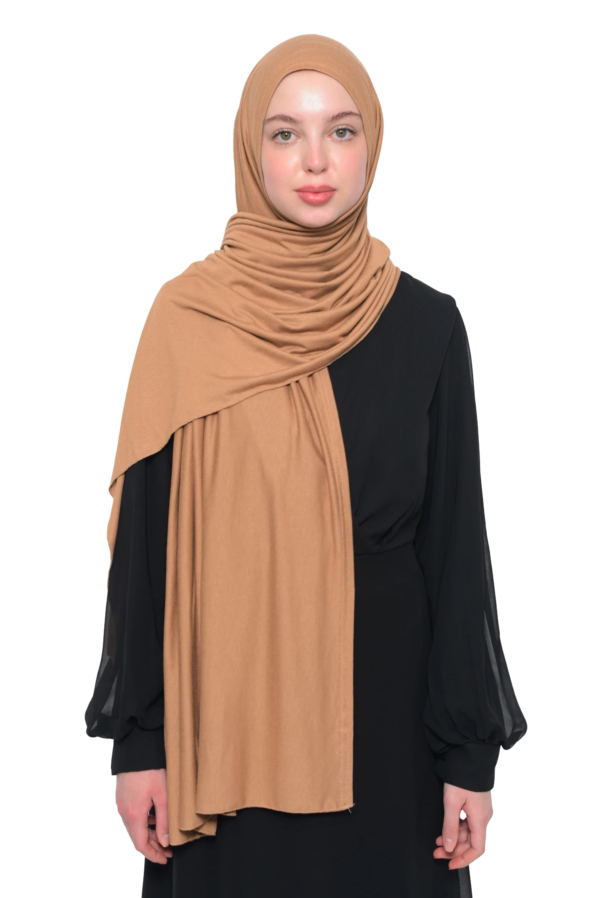 Hazır Pratik Geçmeli Lüks Organik Düz Penye Şal Eşit Hizalı