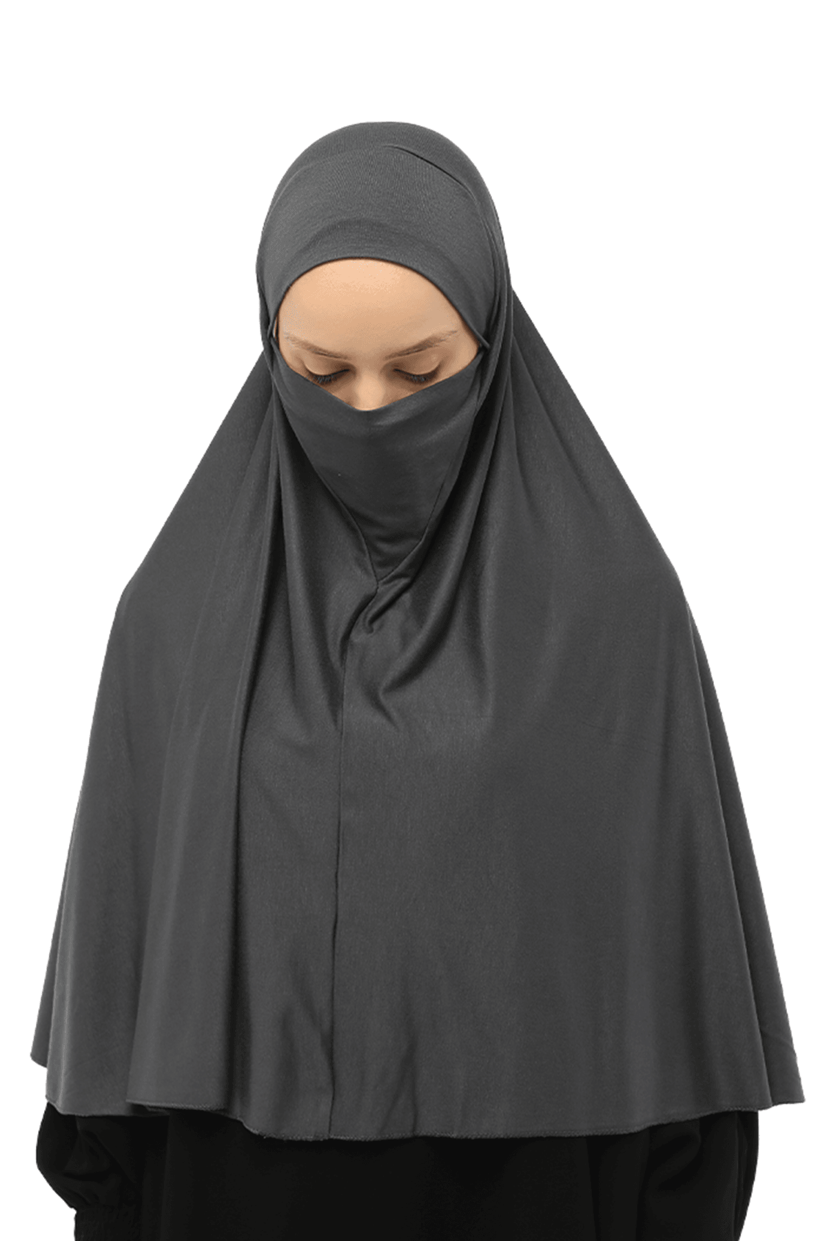 Instant Practical Niqab Hijab - Prayer Hijab - Smoke