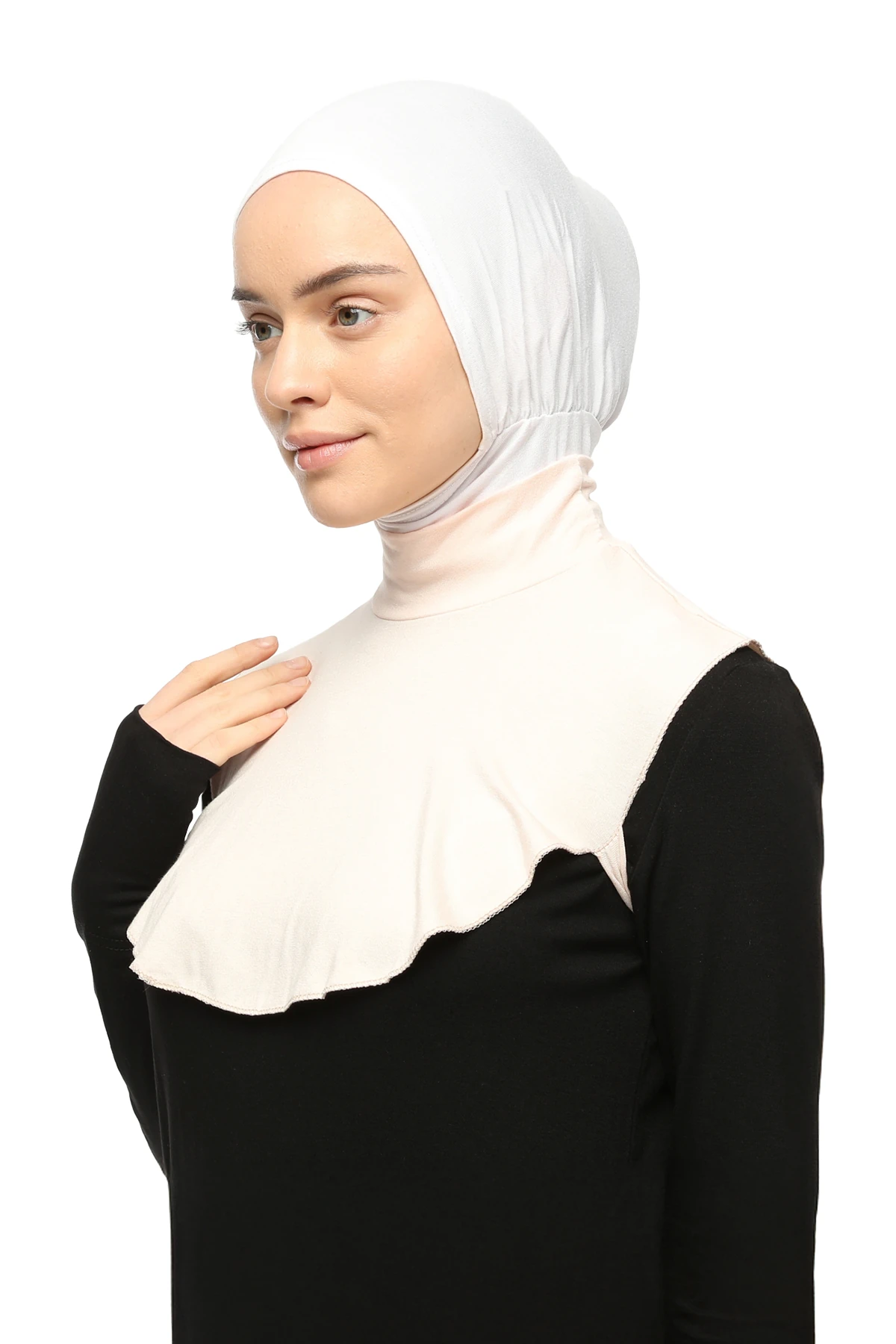 Düz Balıkçı Yaka Boğazlı Penye Tesettür Boyunluk