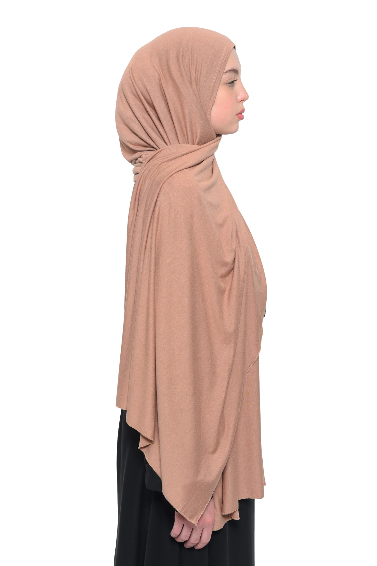 Hazır Pratik Geçmeli Lüks Organik Düz Penye Şal Eşit Hizalı