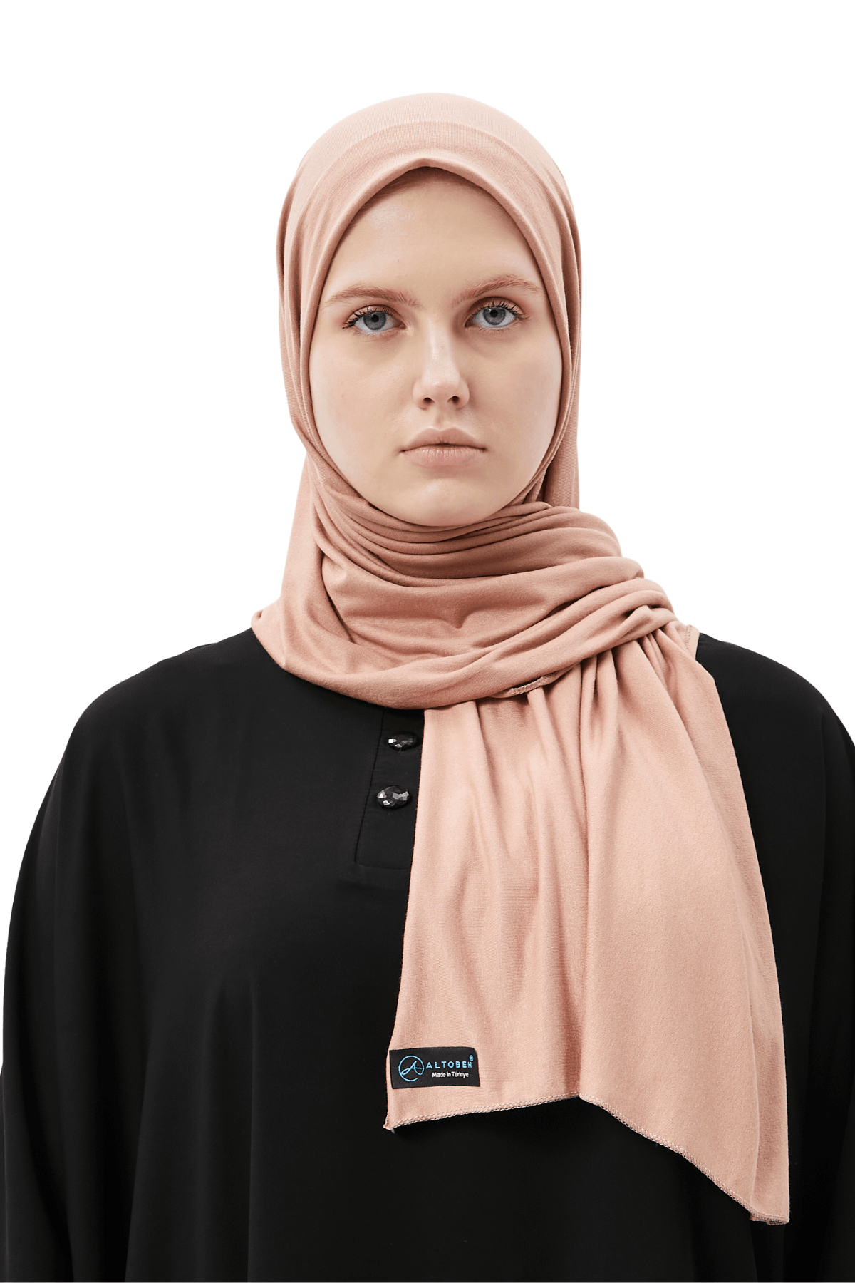 Cotton Jersey Shawl Hijab - Soft & Stretchy  - Beige