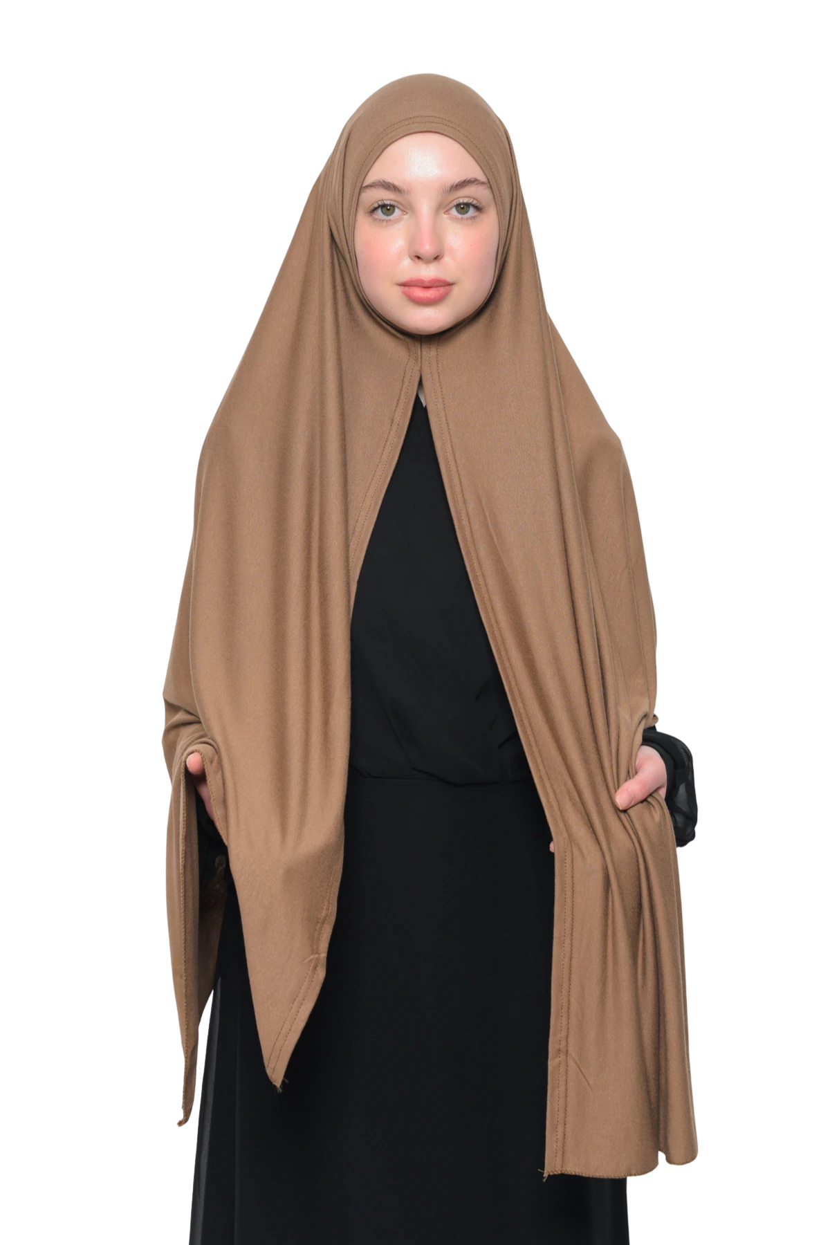 Hazır Pratik Geçmeli Lüks Organik Düz Penye Şal Eşit Hizalı