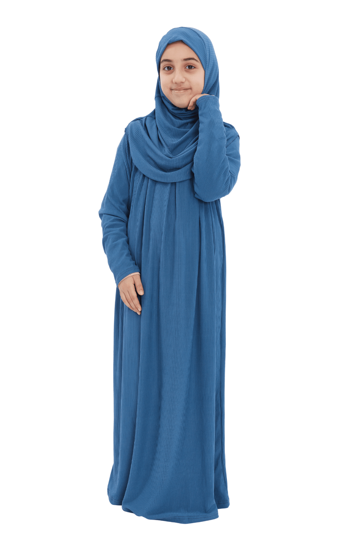 Çocuk Namaz Elbisesi- Kaşkorse Pratik Başörtülü