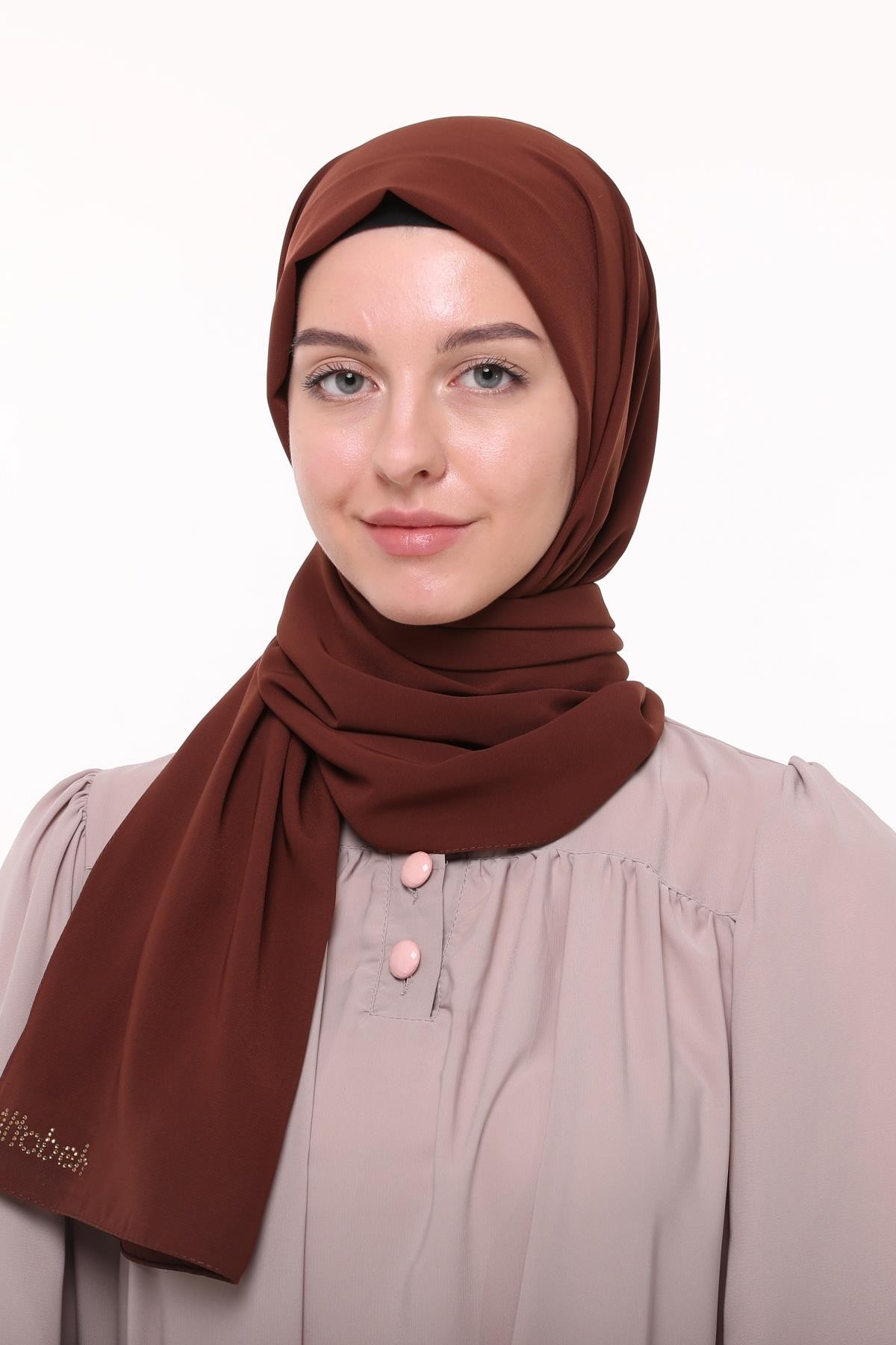 Medina Silk Shawl Hijab - Premium Quality - Chocolate