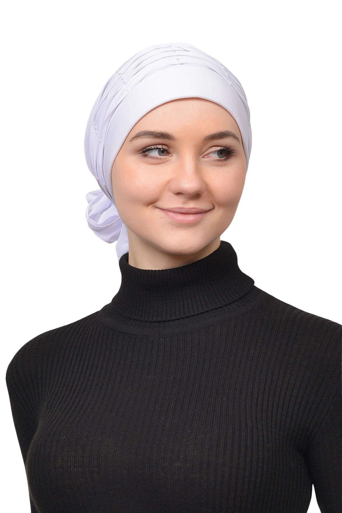 Pileli İncili Nervür Tesettür Bone