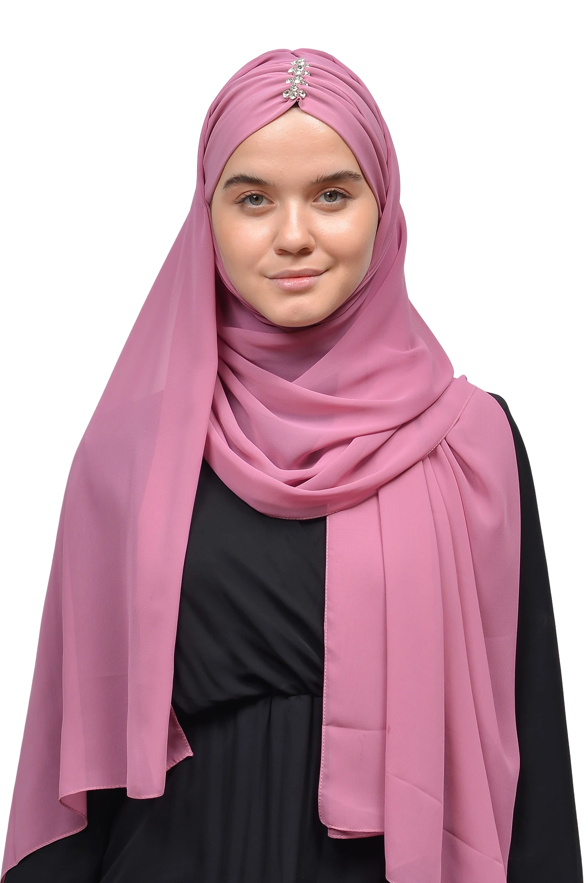 Zarif Taşlı Drapeli Hazır Pratik Şifon Tesettür Şal