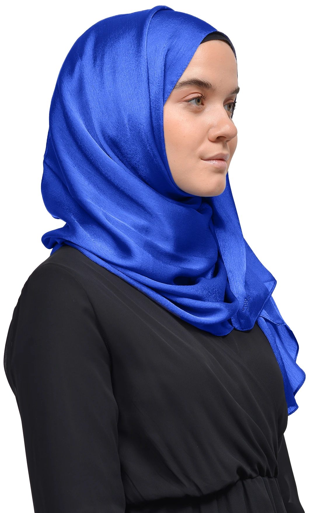 Janjan Parlak Saten Dokulu Tesettür Abiye Şifon Şal