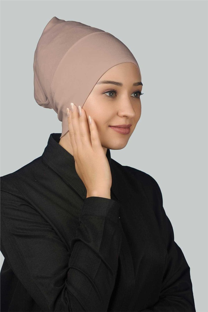 Instant Practical Snap-On Long Hijab Bonnet - Powder