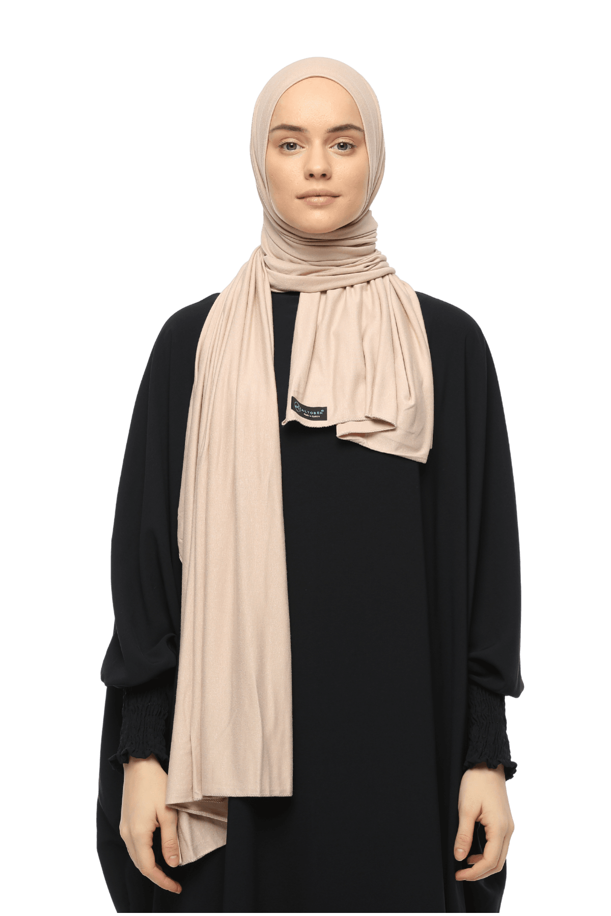 Cotton Jersey Shawl Hijab - Soft & Stretchy  - Powder Beige