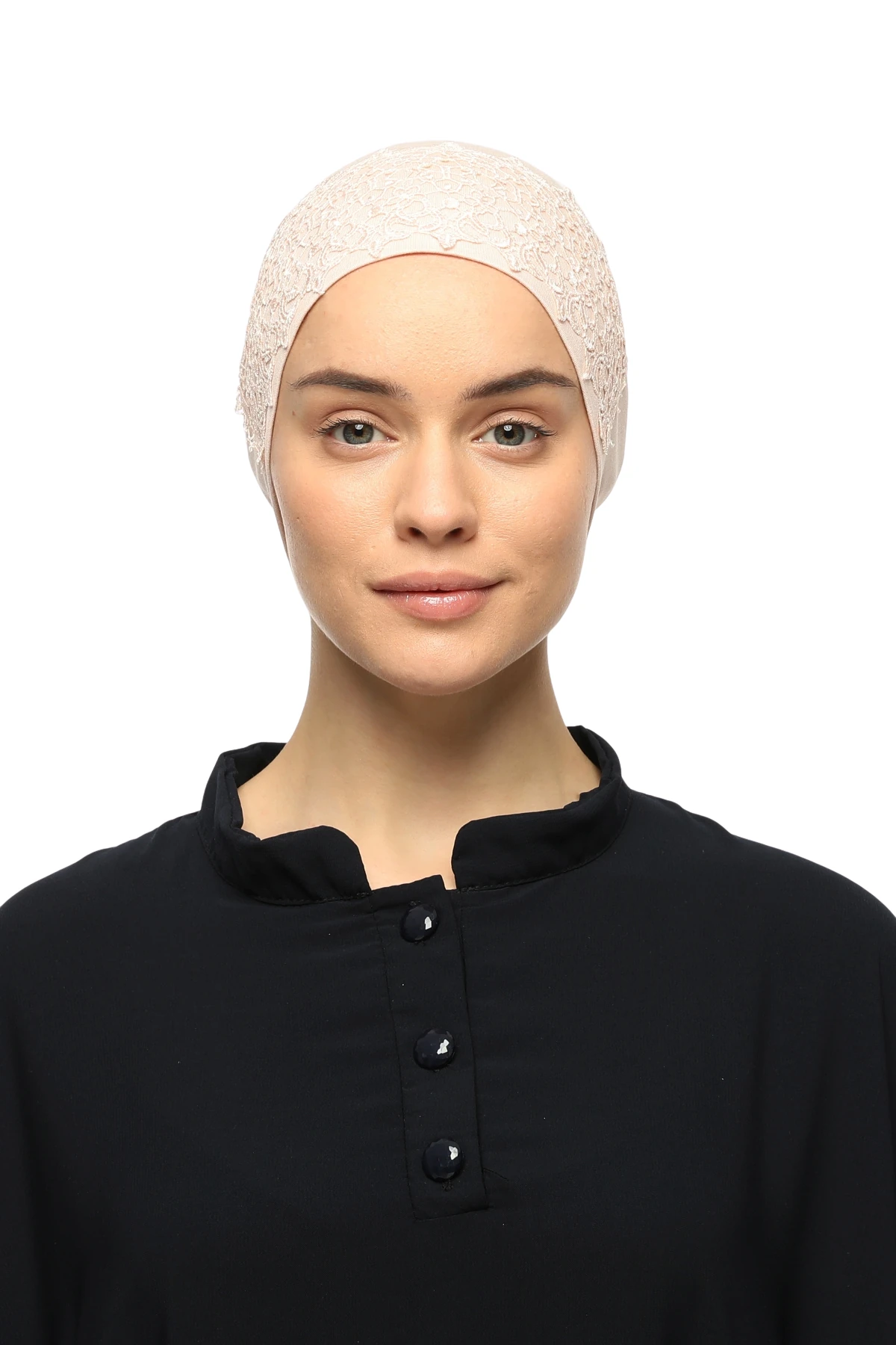 İkili Set Dantelli Pratik Eşarp Hazır Hijab ve Tesettür Bonesi XL