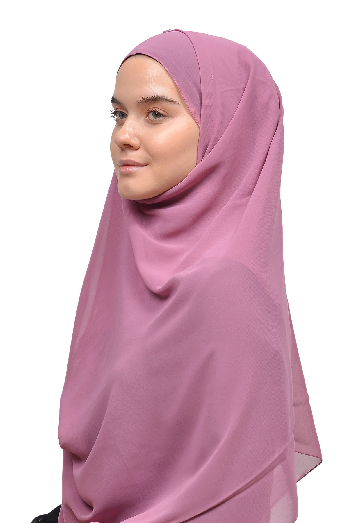 Hazır Pratik Taşlı Malezya Tesettür Şifon Şal