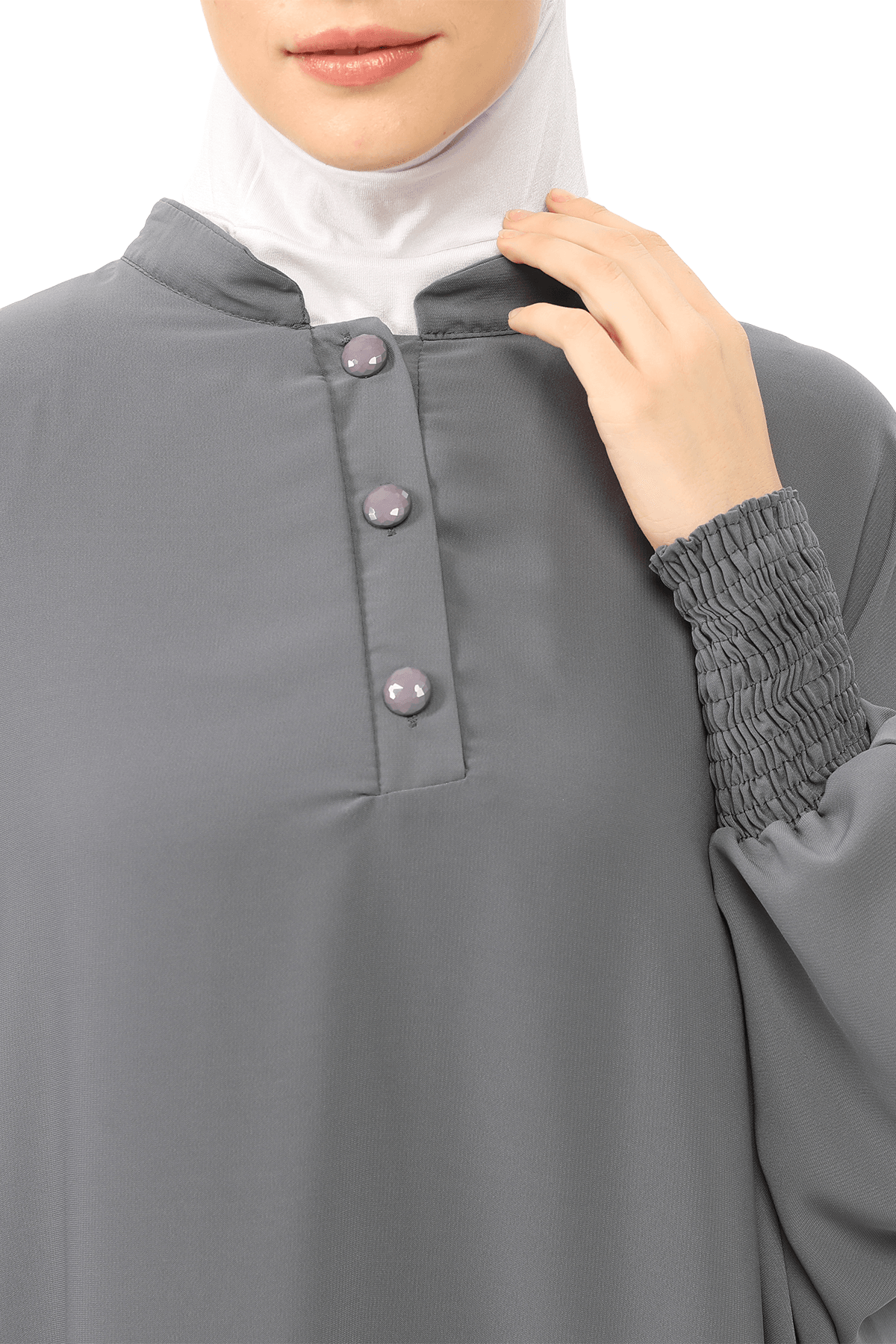 Sultanbaş Nikaplı Çarşaf Cilbab Khimar Abaya Kolu Lastikli Hakim Yaka Peçeli Ferace Medine İpek