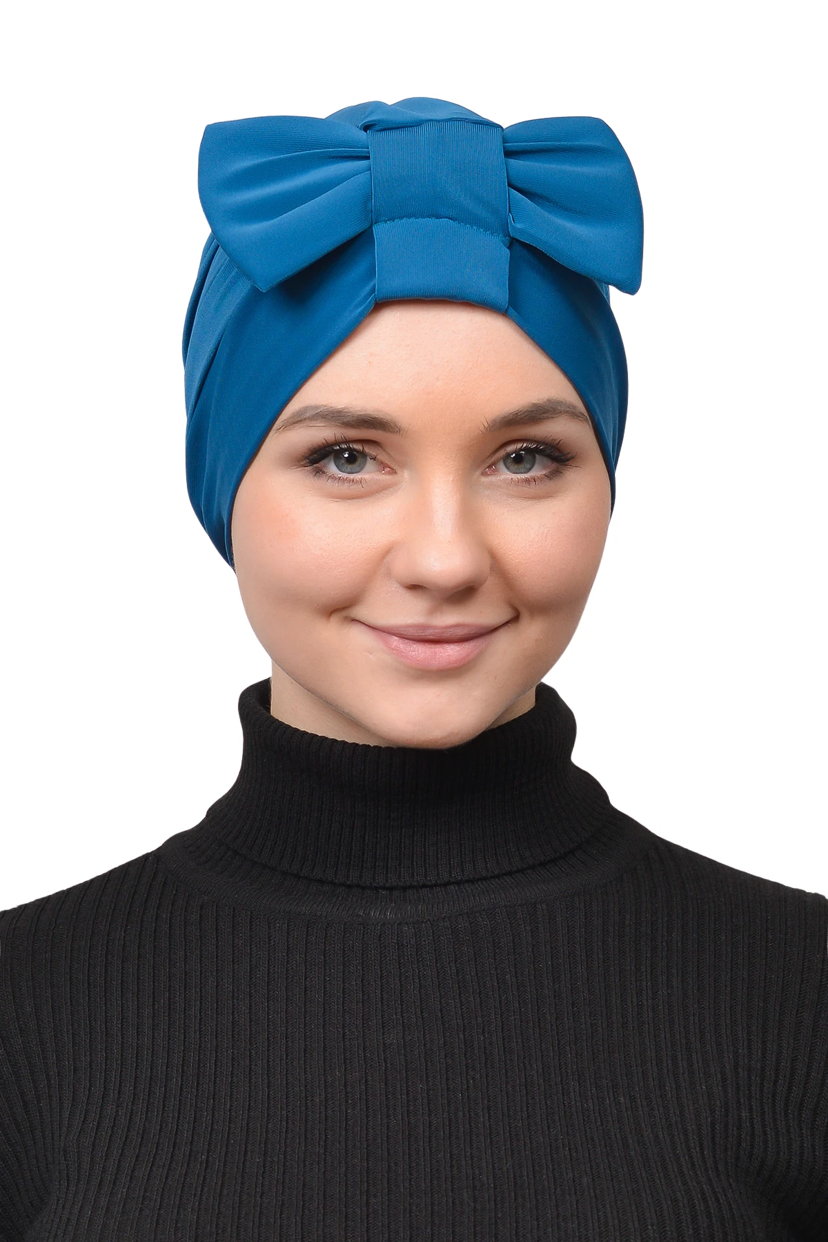 Bow Bonnet Instant Hijab  - Light Petrol Color