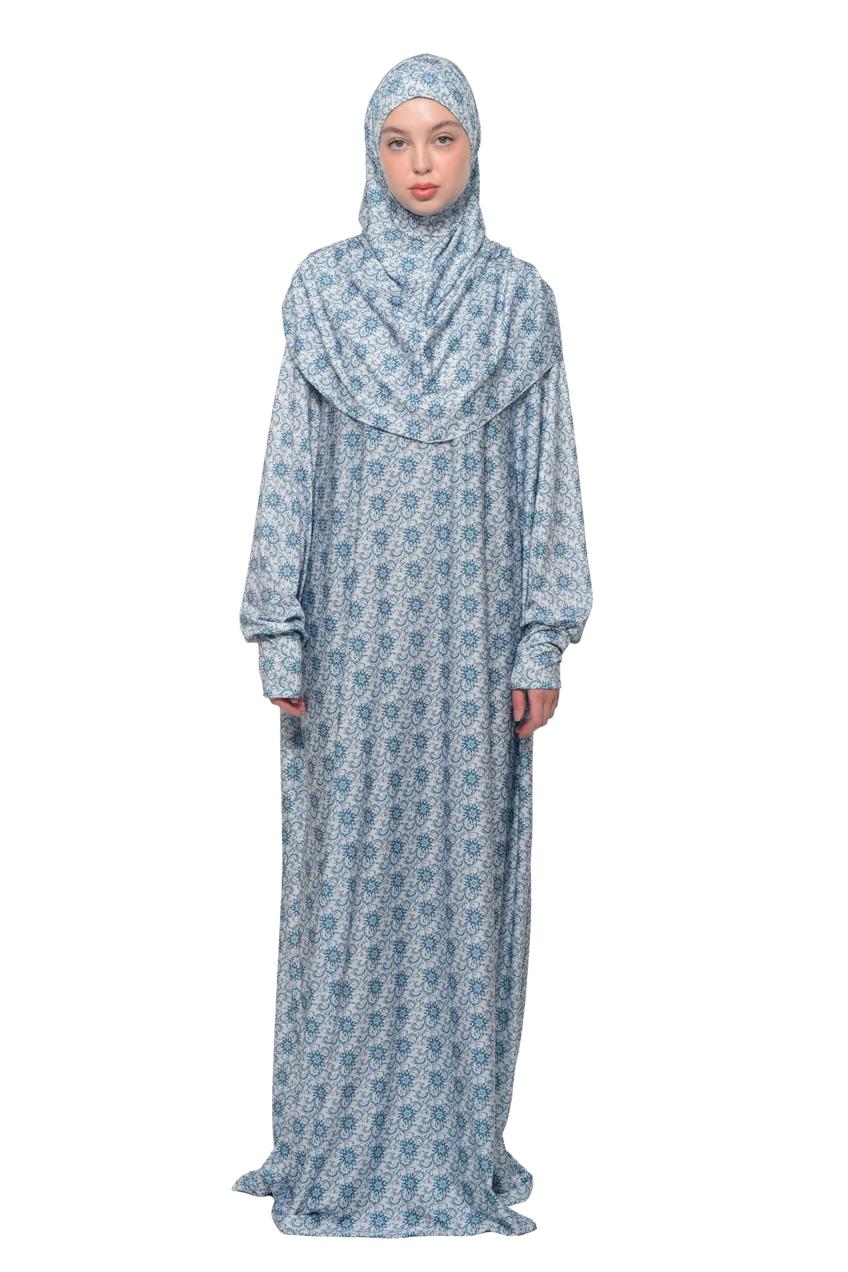 Elegant Lycra Prayer Dress - Versatile and Comfortable - Light Petrol Color