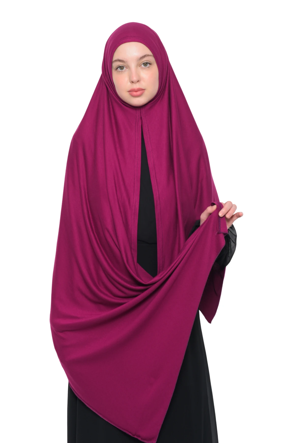 Hazır Pratik Geçmeli Lüks Organik Düz Penye Şal Çapraz Hizalı