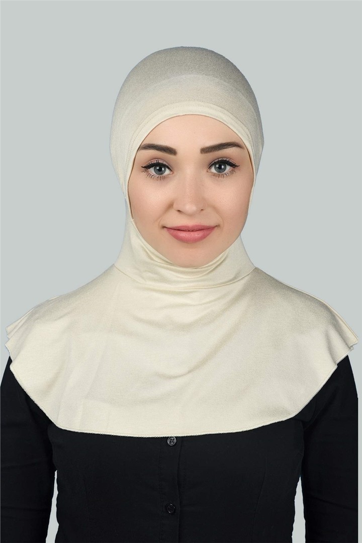 Instant Hijab Scarf with Neck Collar - Cream