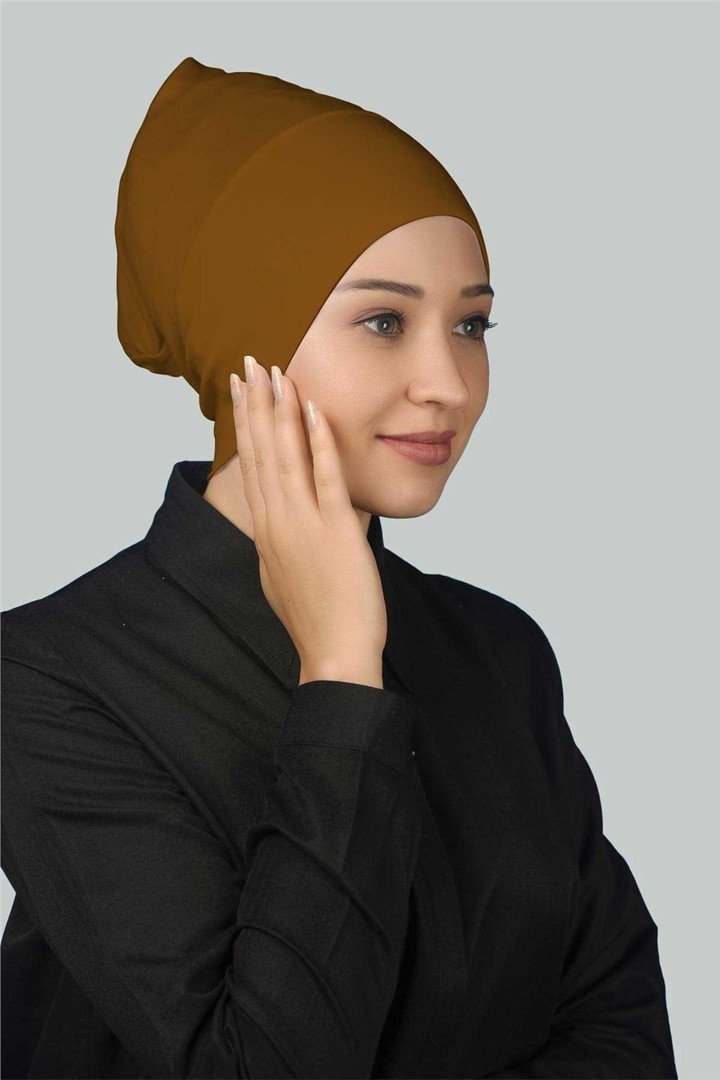 Instant Practical Snap-On Long Hijab Bonnet - Windsor Tan