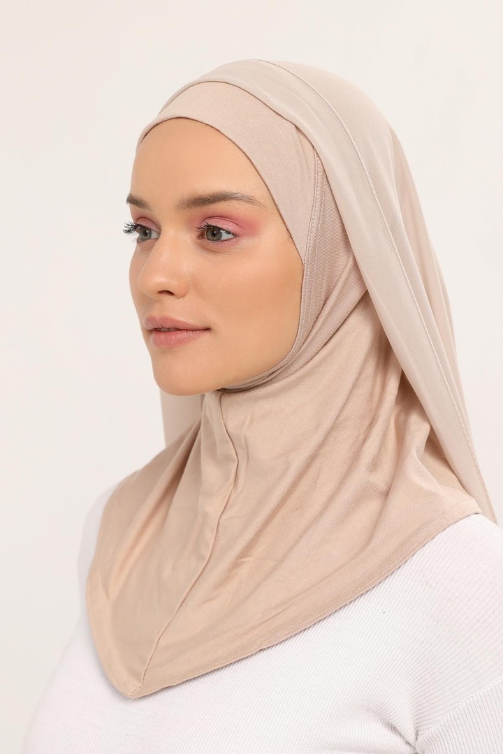 Organic Daily Wear Bonnet and Chiffon Shawl - Sand Beige