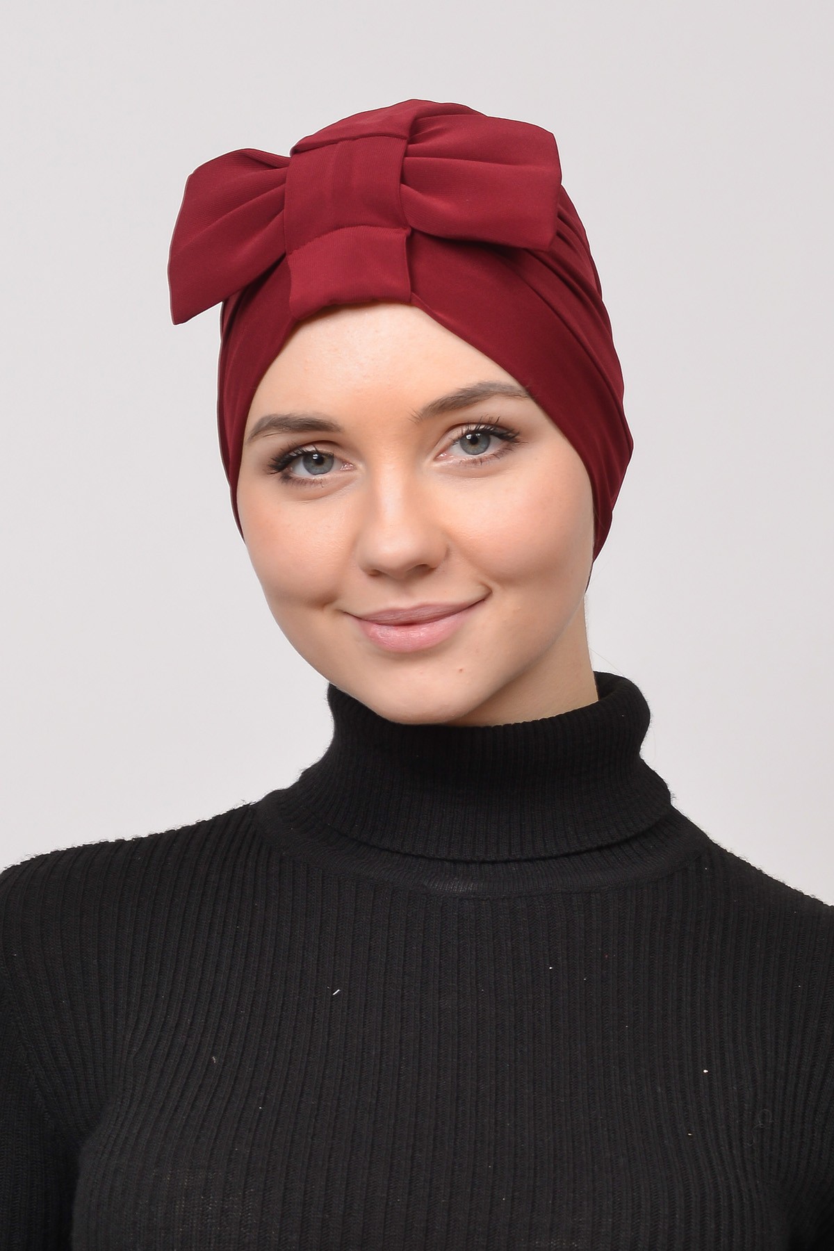 Bow Bonnet Instant Hijab  - Burgundy