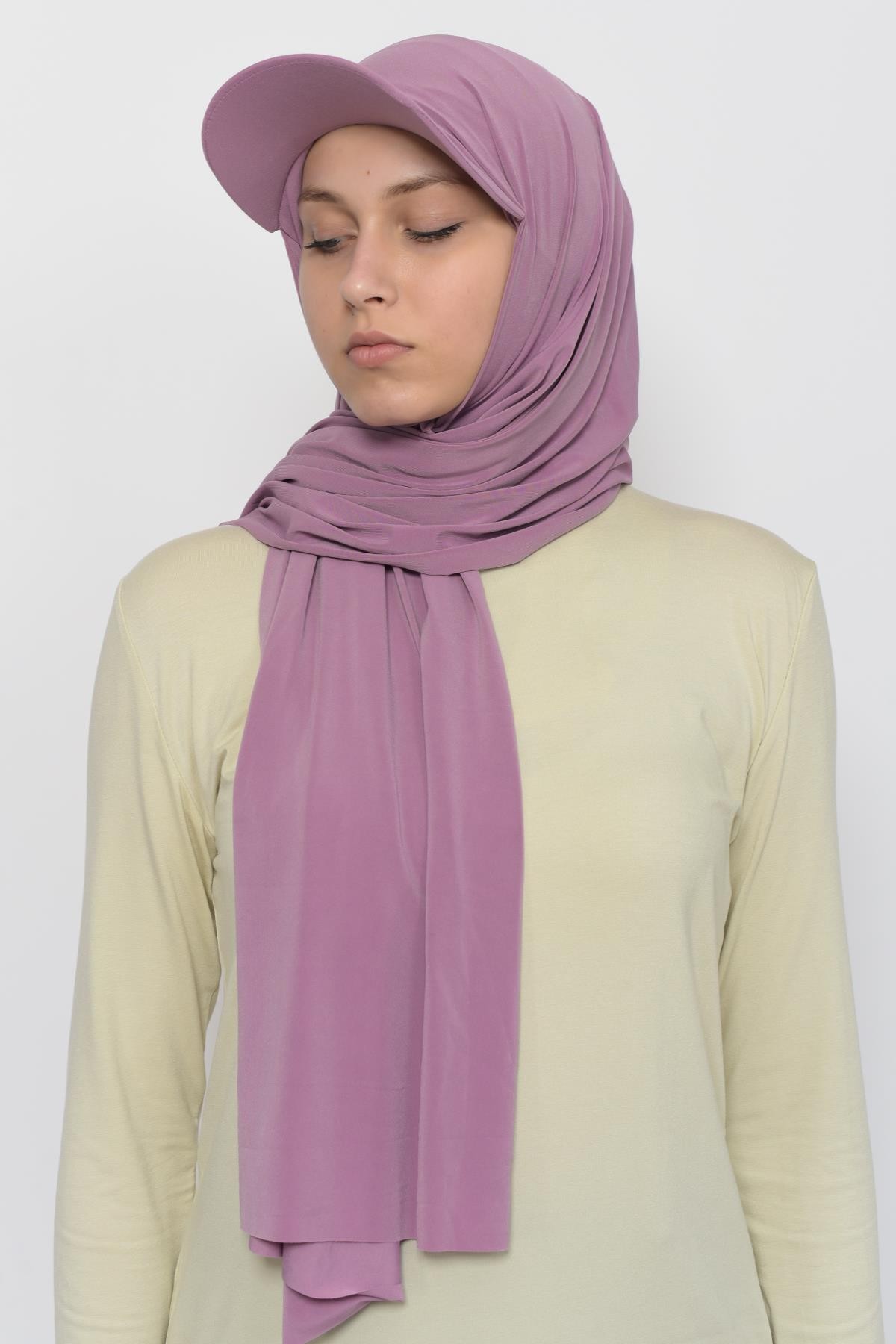 Practical Sandy Fabric Scarf with Cap