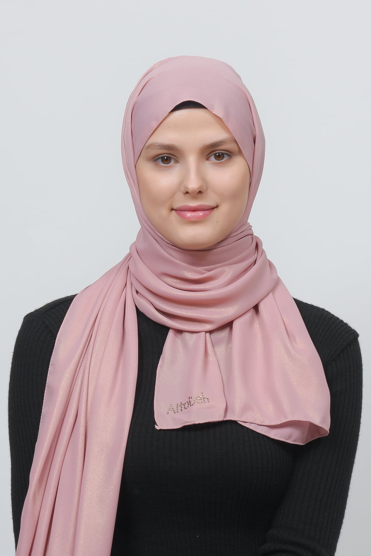 Glittery Chiffon Shawl Hijab - Elegant Evening Wear - Dark Pink