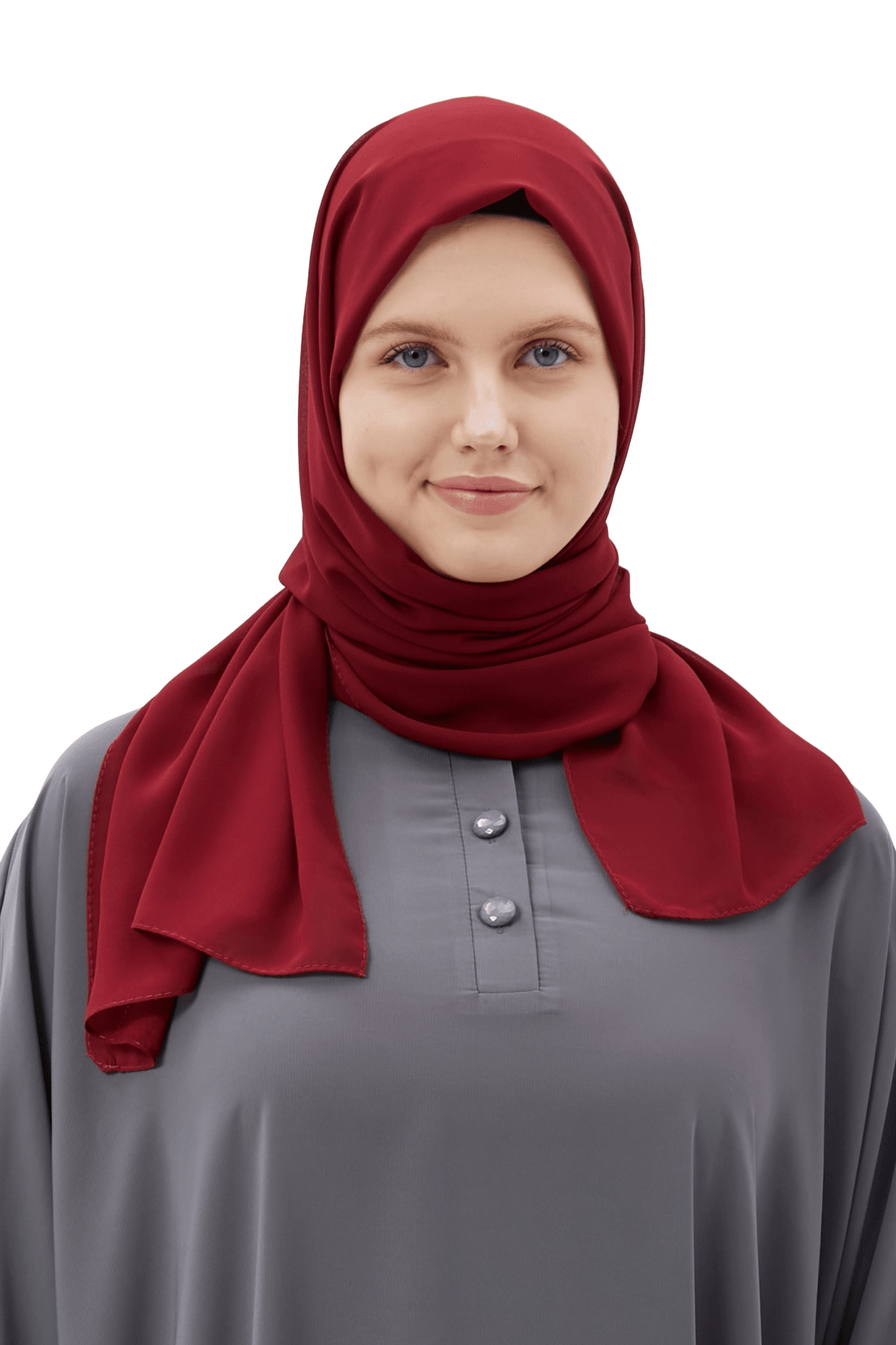 Düz Şifon Şal - Bordo
