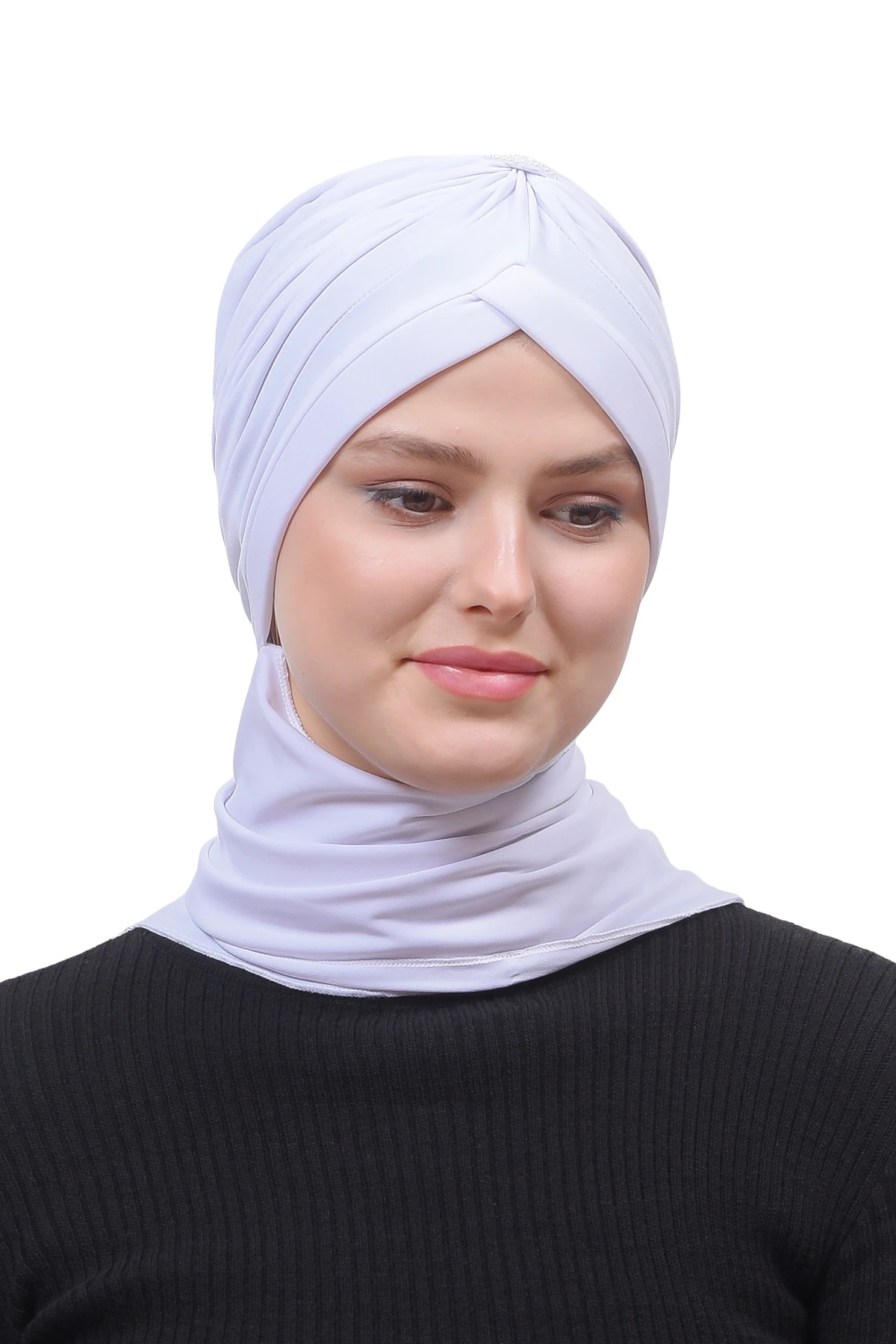 İnci Taçlı Atkılı Tesettür Bone
