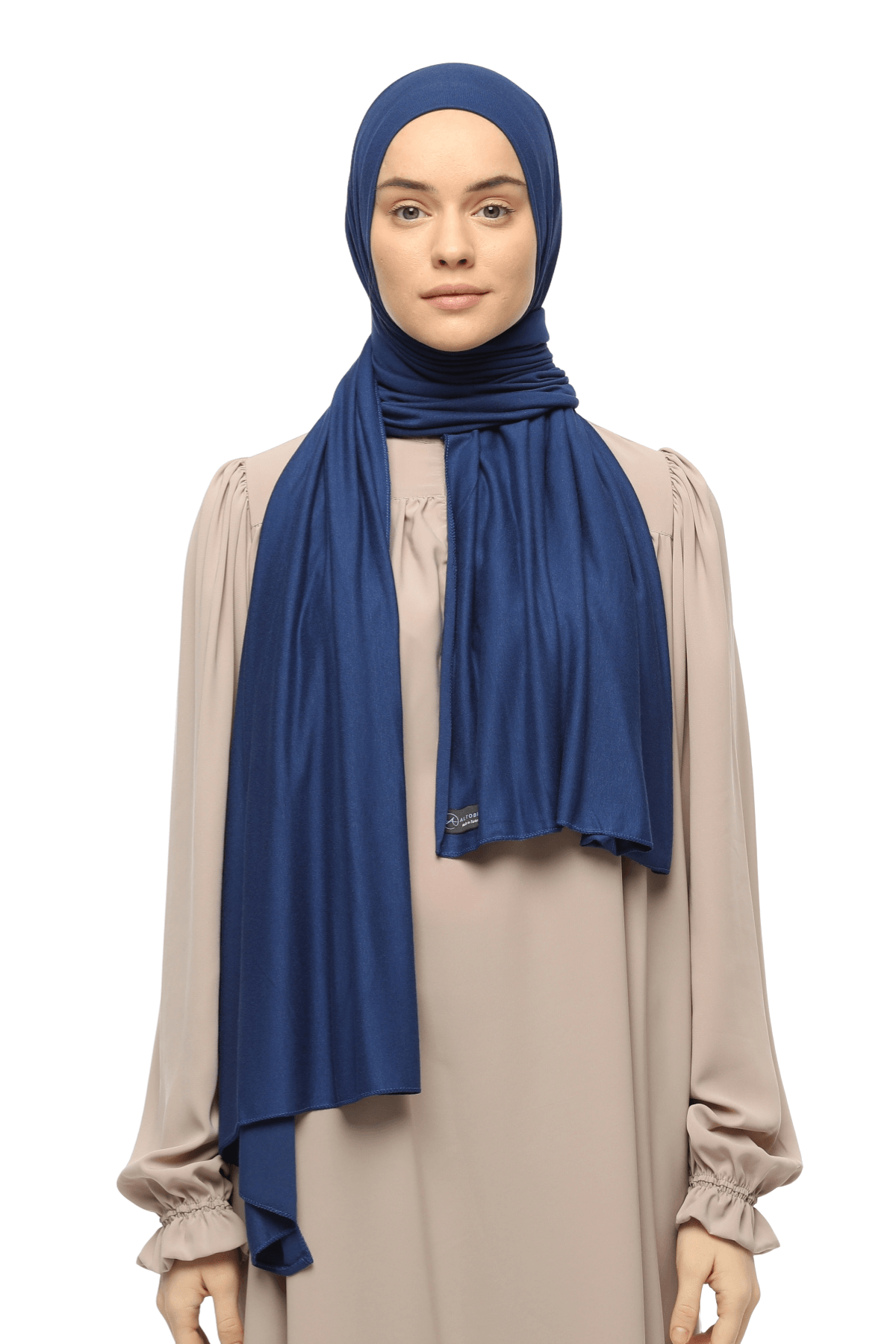 Cotton Jersey Shawl Hijab - Soft & Stretchy  - Parliament Blue
