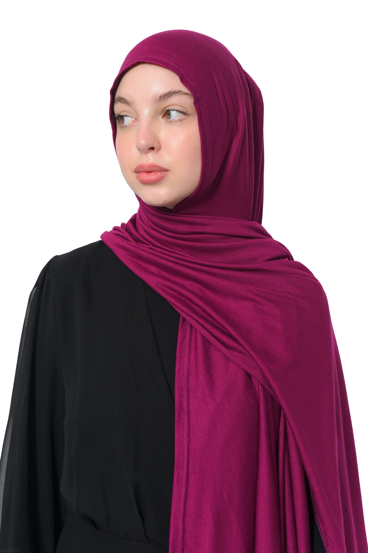 Hazır Pratik Geçmeli Lüks Organik Düz Penye Şal Eşit Hizalı