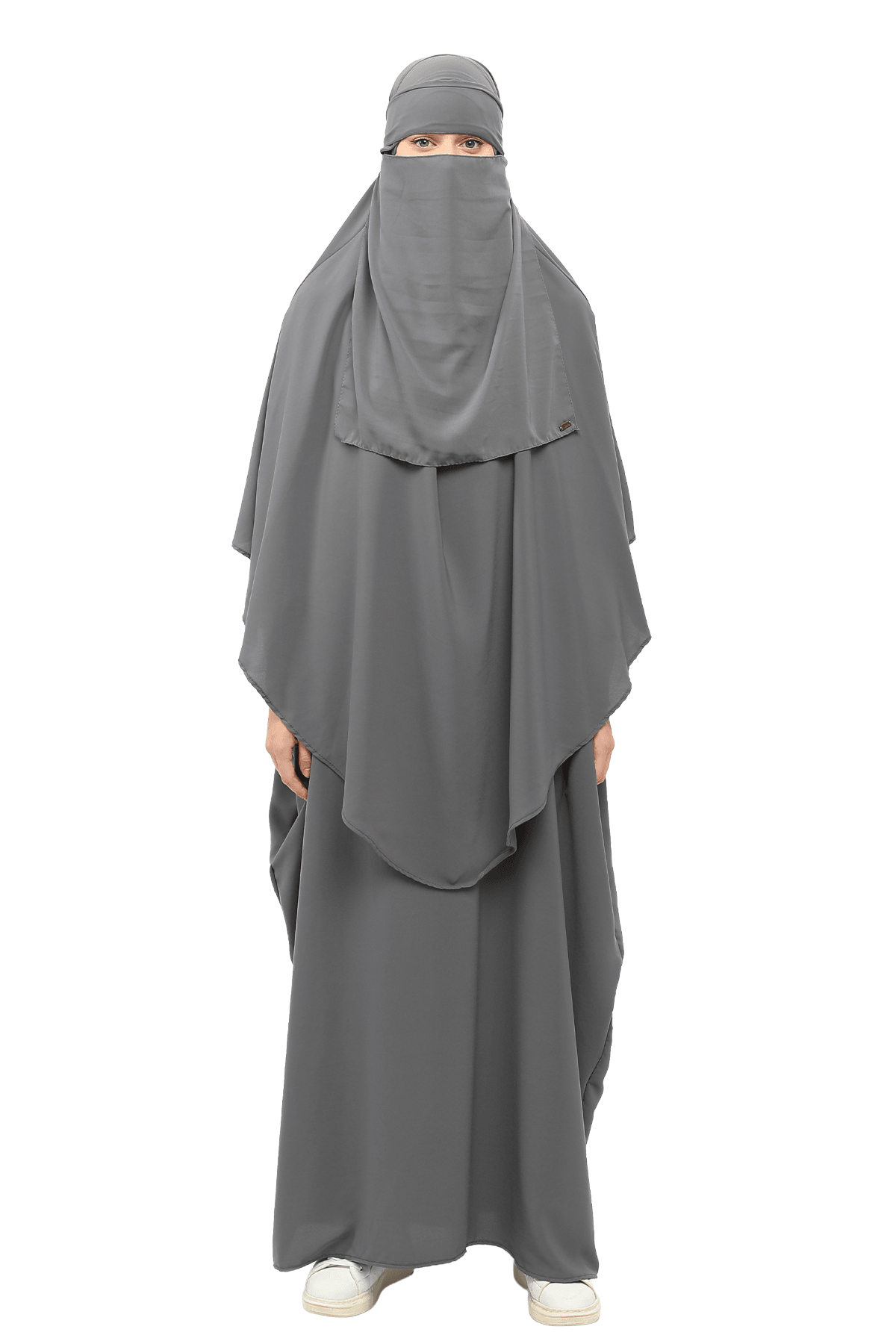 Sultanbaş Nikaplı Çarşaf Cilbab Khimar Abaya Kolu Lastikli Hakim Yaka Peçeli Ferace Medine İpek