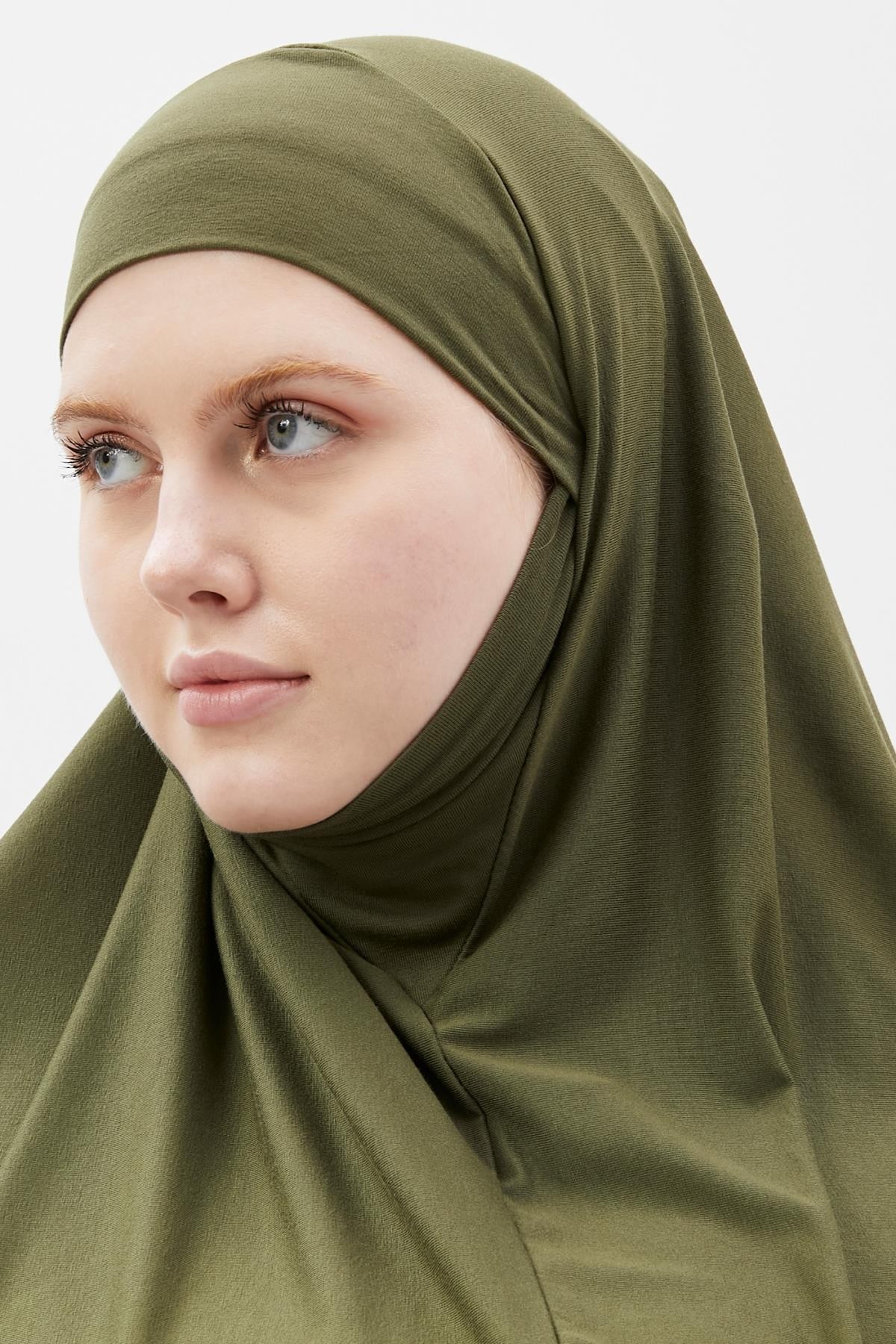 Hazır Türban Peçeli Pratik Eşarp Tesettür Nikaplı Hijab - Namaz Örtüsü Sufle (XL)