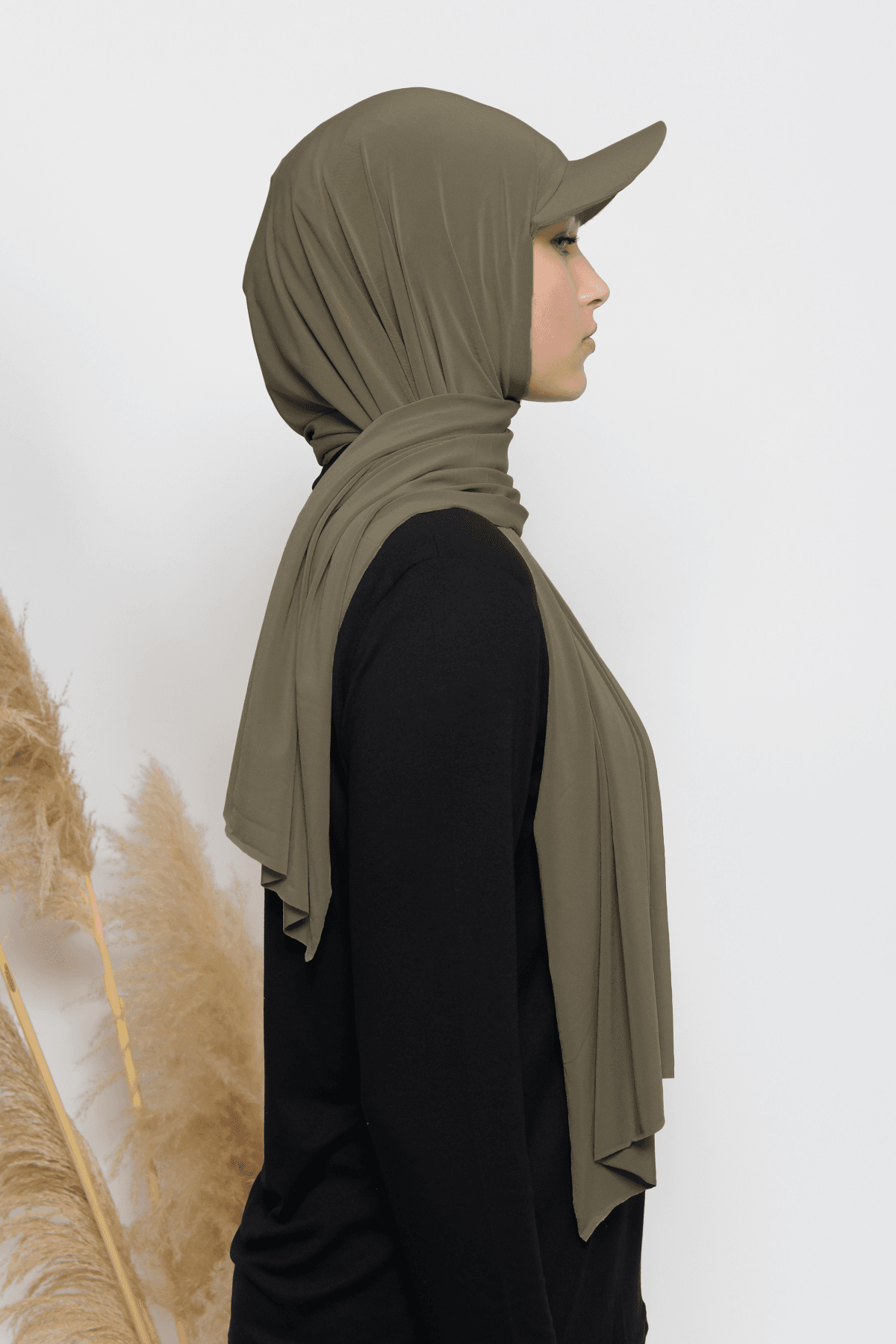 Practical Sandy Fabric Scarf with Cap